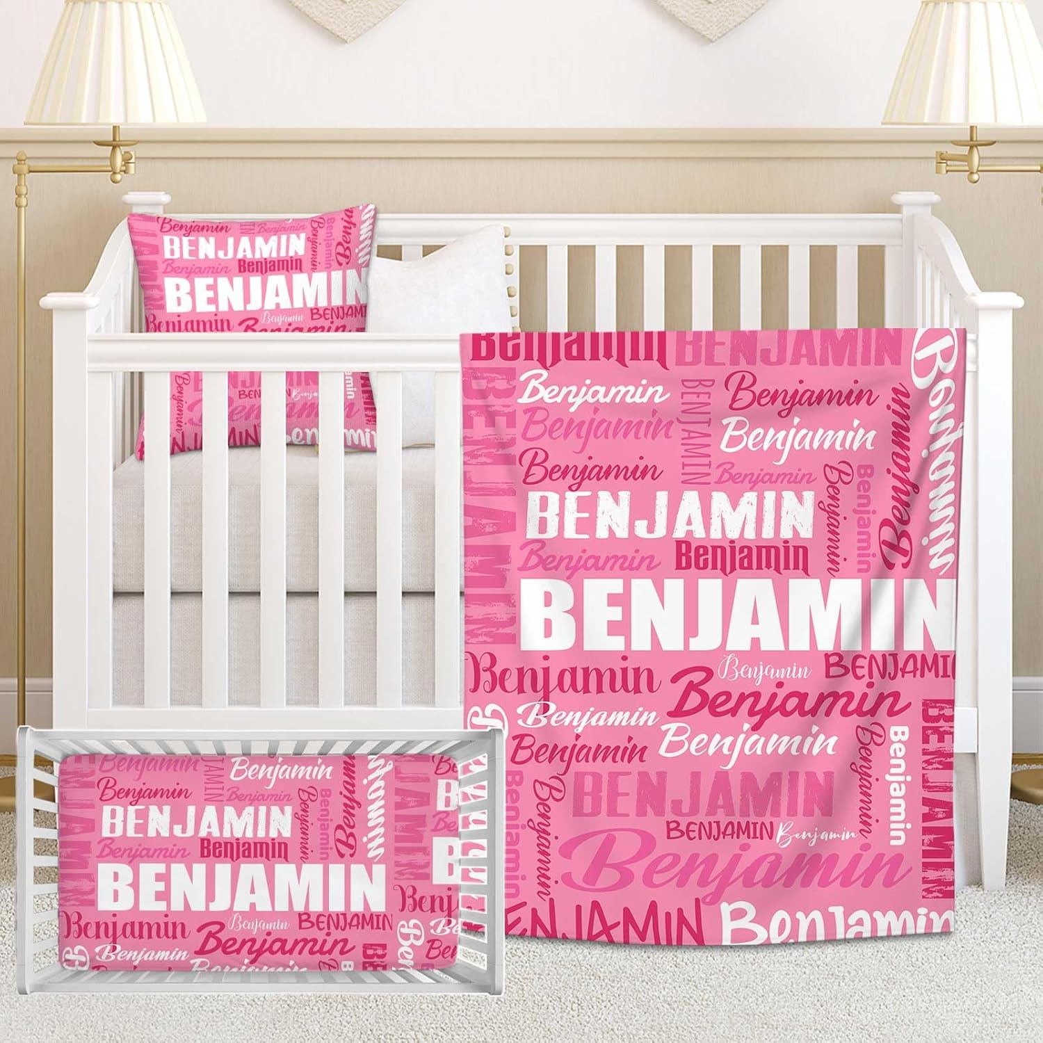 Personalized Crib Bedding Set with Monogram Name 1