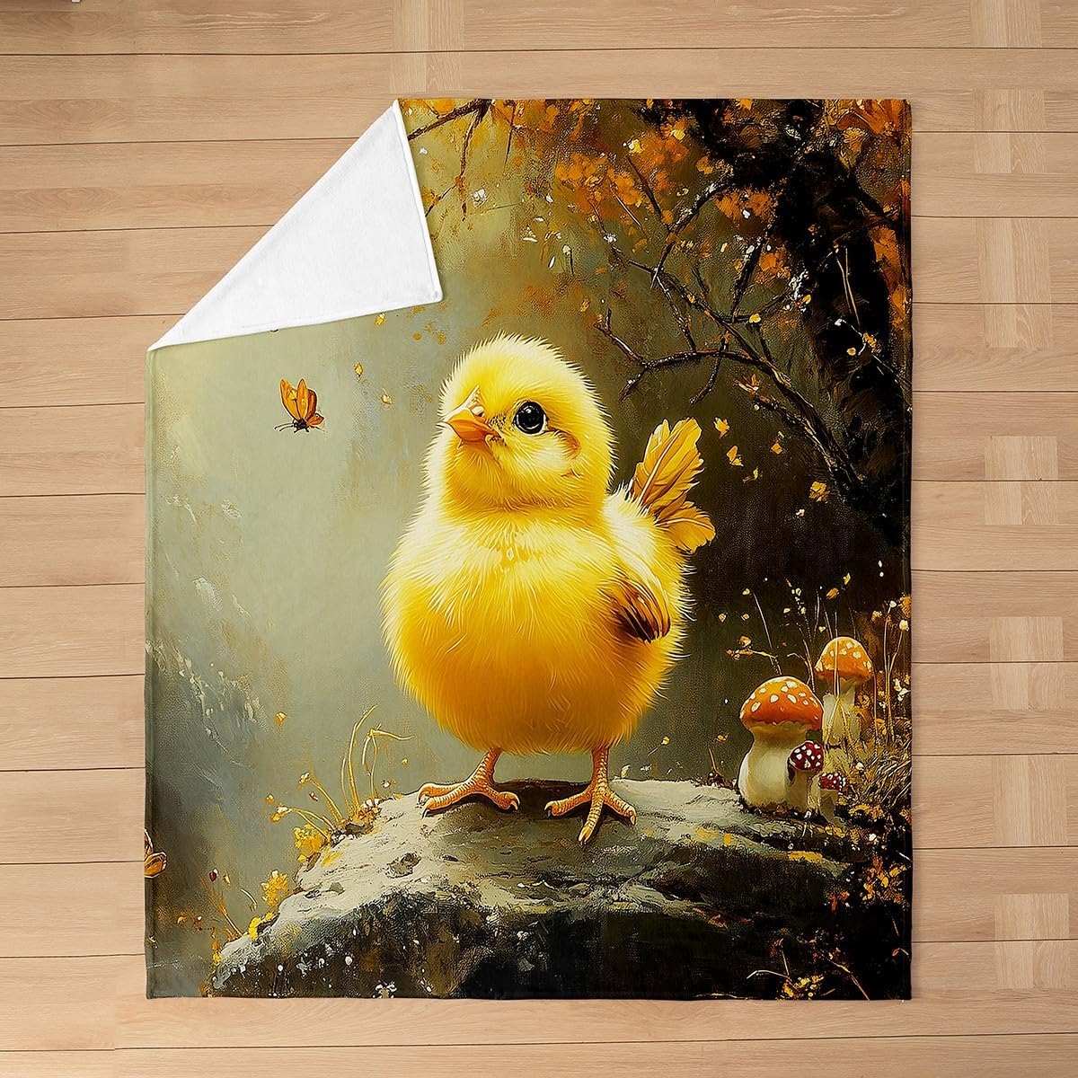 jejeloiu Cute Chicken Fleece Throw Blanket for Kids and Adults