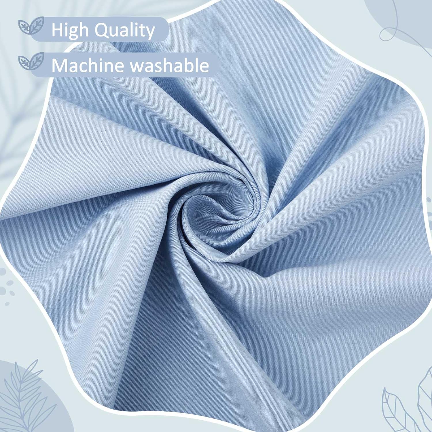 Hahafelt Blue Scalloped Crib Skirt with 14 Drop Pleat