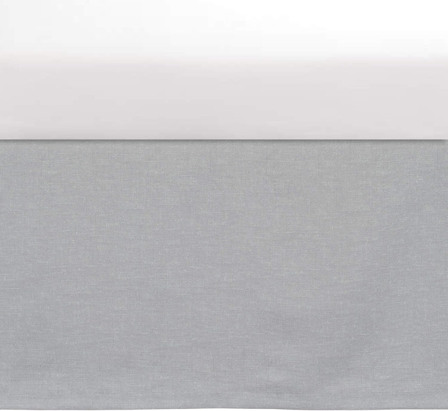 Lush Decor Gray Linen Textured Crib Skirt with 16 Drop