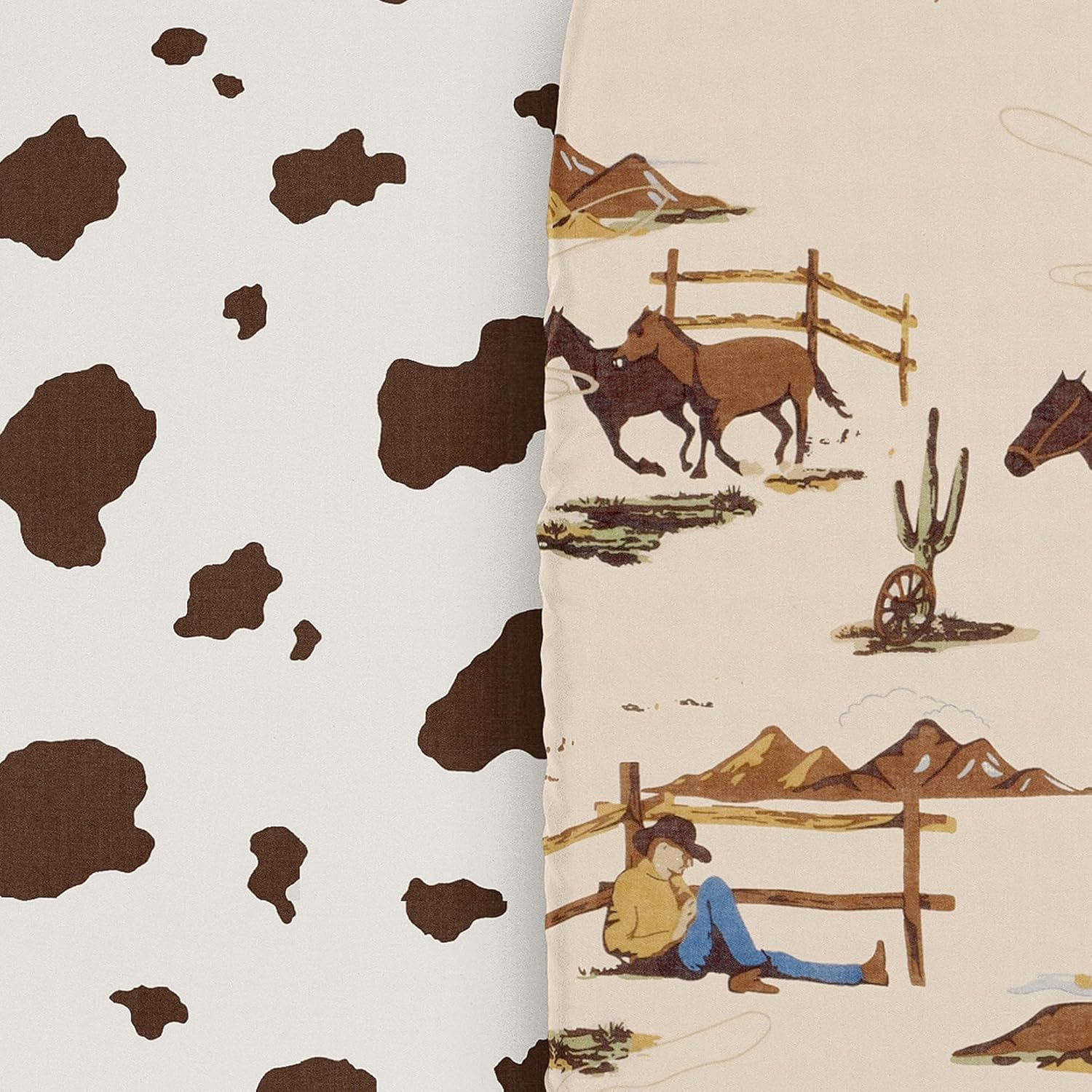 Sweet Jojo Designs Cow Print Bassinet Sheet Set 2 Pack 1