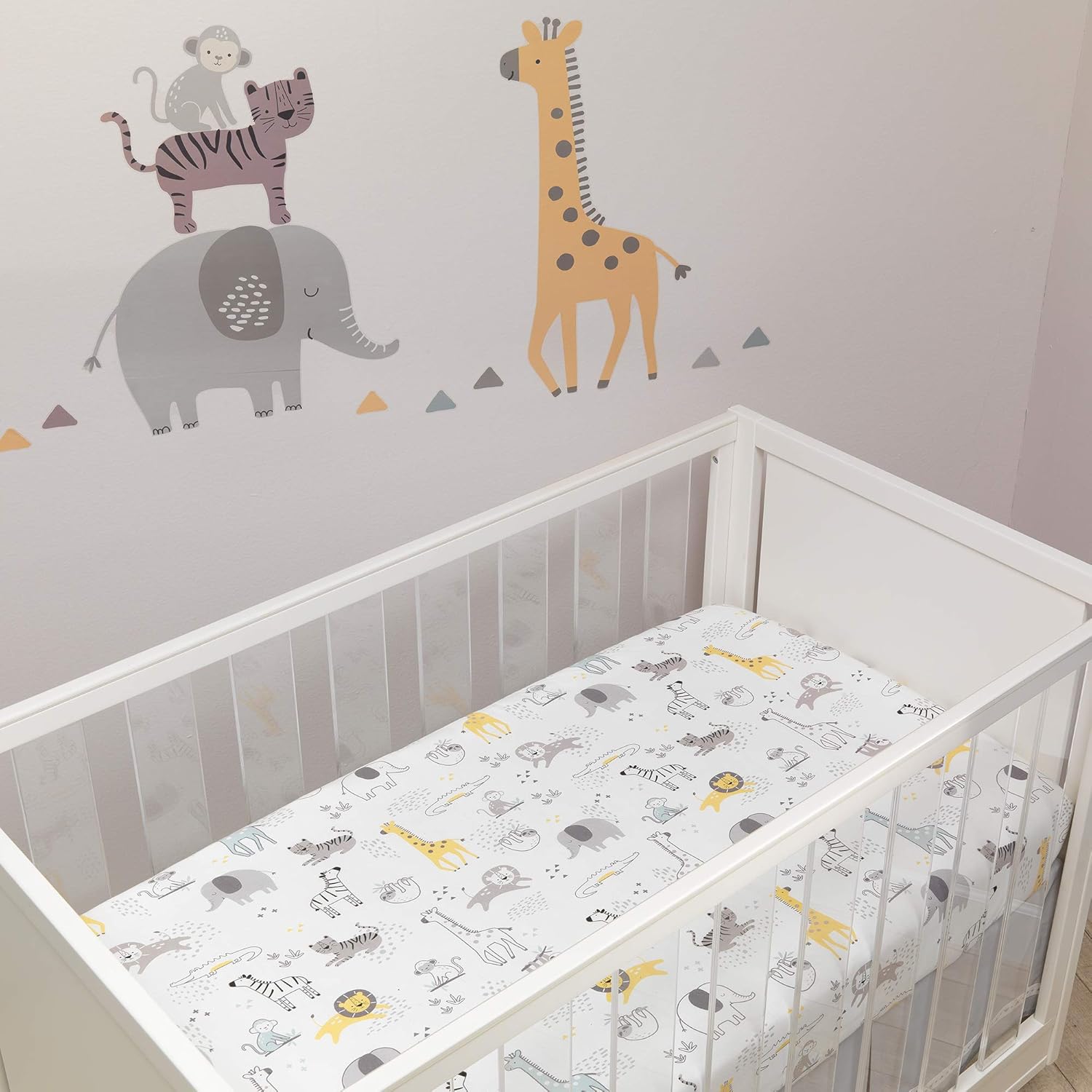 Lambs Ivy Jungle Animal Crib Sheet 1