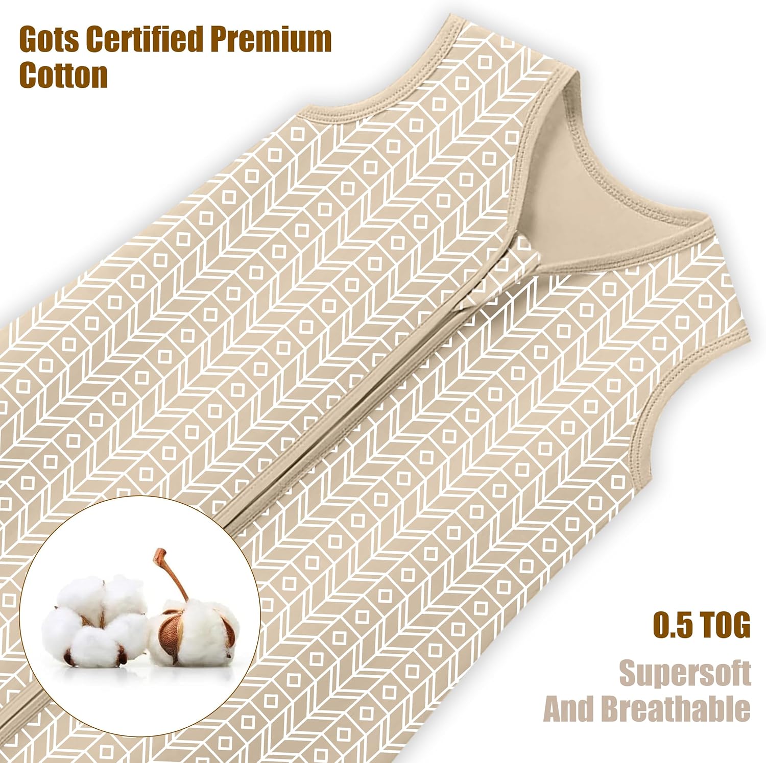 SWEET DOLPHIN 6-12M Baby Sleep Sack 3 Pack - 100 Cotton TOG 05