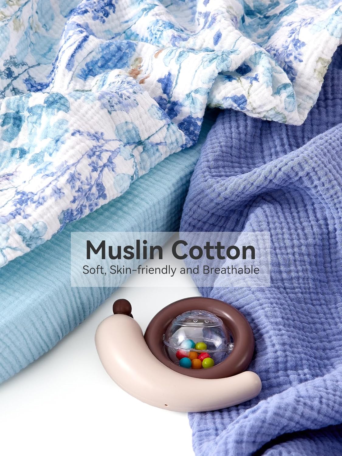 TILLYOU Muslin Bassinet Sheets 3 Pack Soft Breathable Cotton
