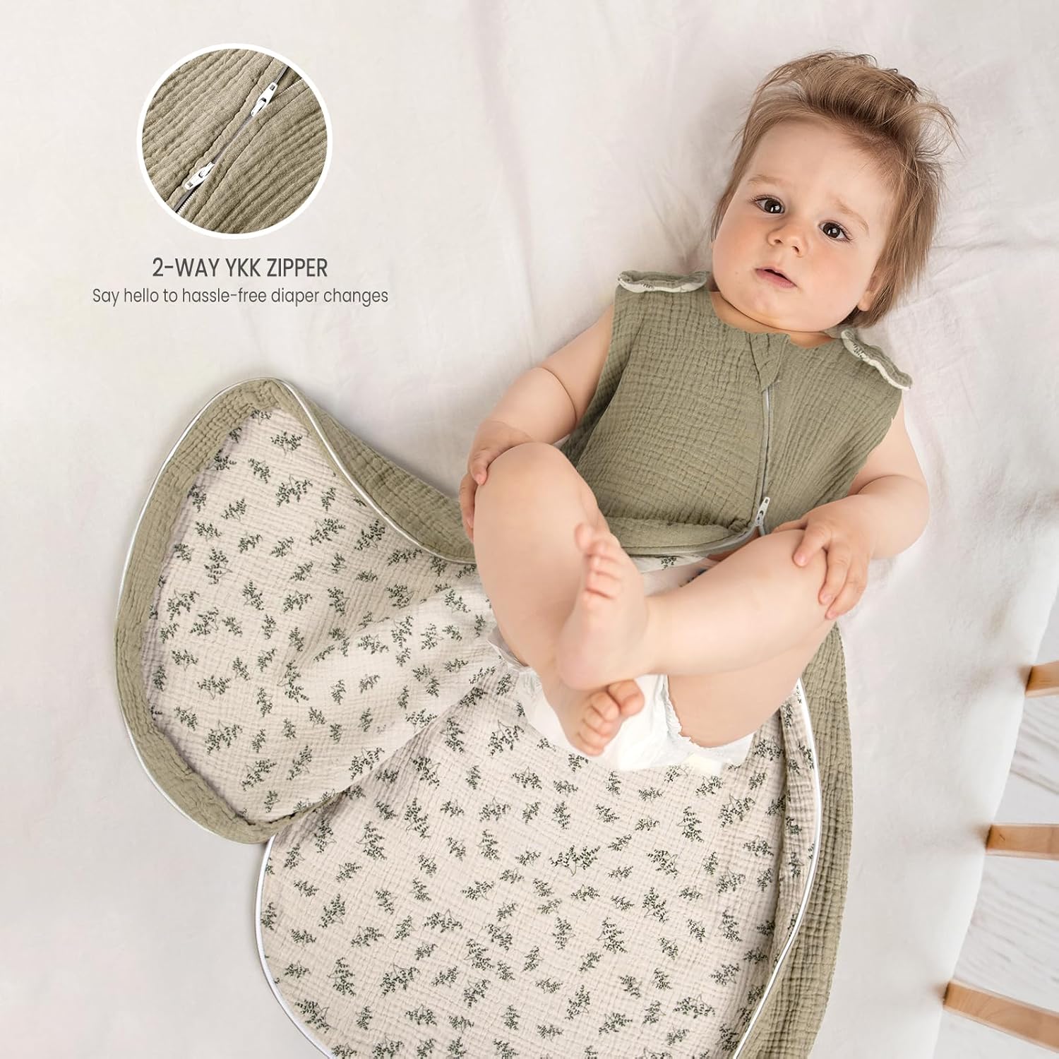 lulumoon Muslin Sleep Sack for Baby 3-9 Months 1