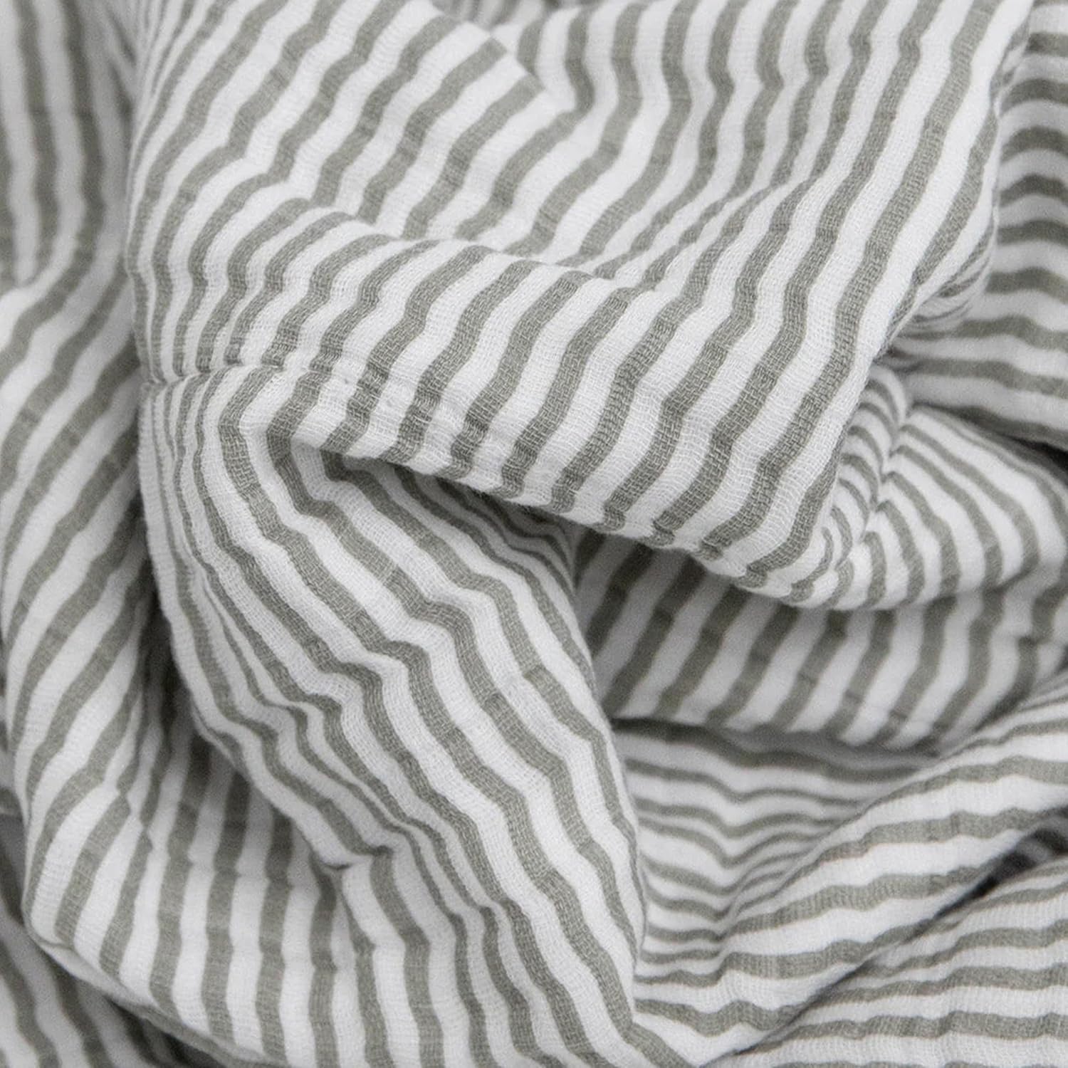 Little Unicorn Newborn Quilt - Grey Stripe