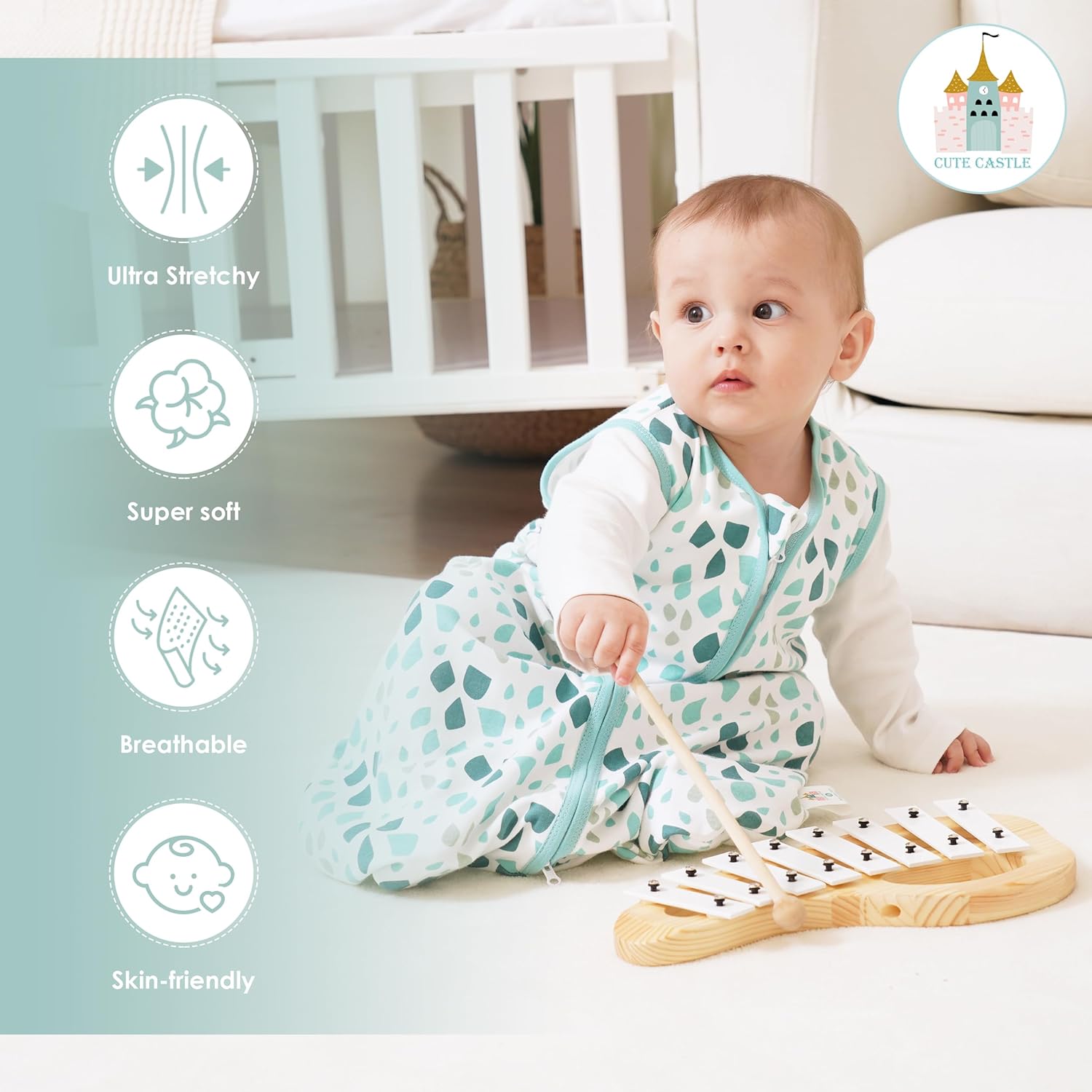 Cute Castle 18-24 Months Sleep Sack 3 Pack Green 1