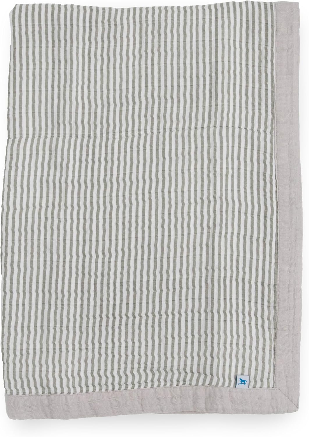 Little Unicorn Newborn Quilt - Grey Stripe