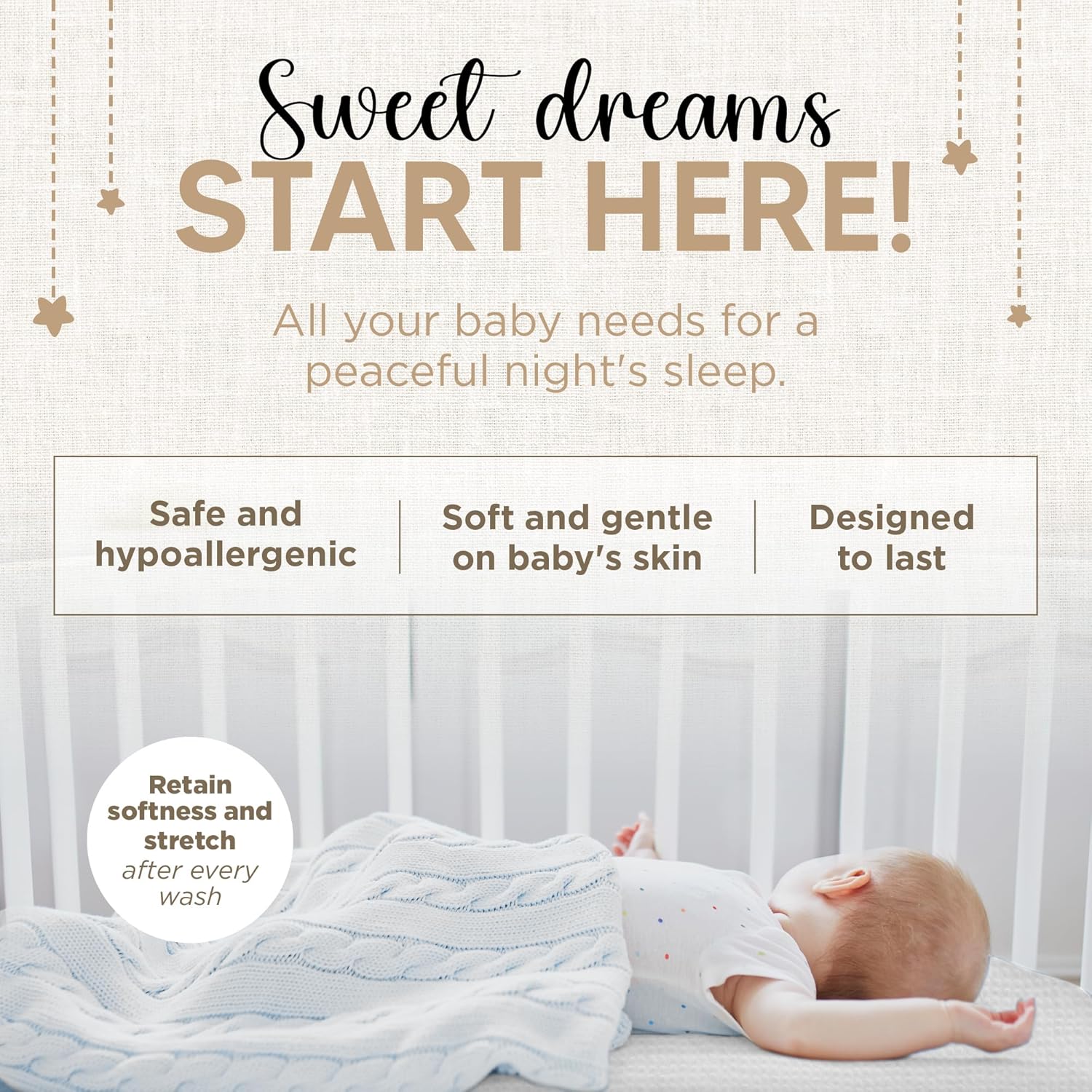 KoolerThings Bassinet Sheets 2 Pack - Organic Cotton