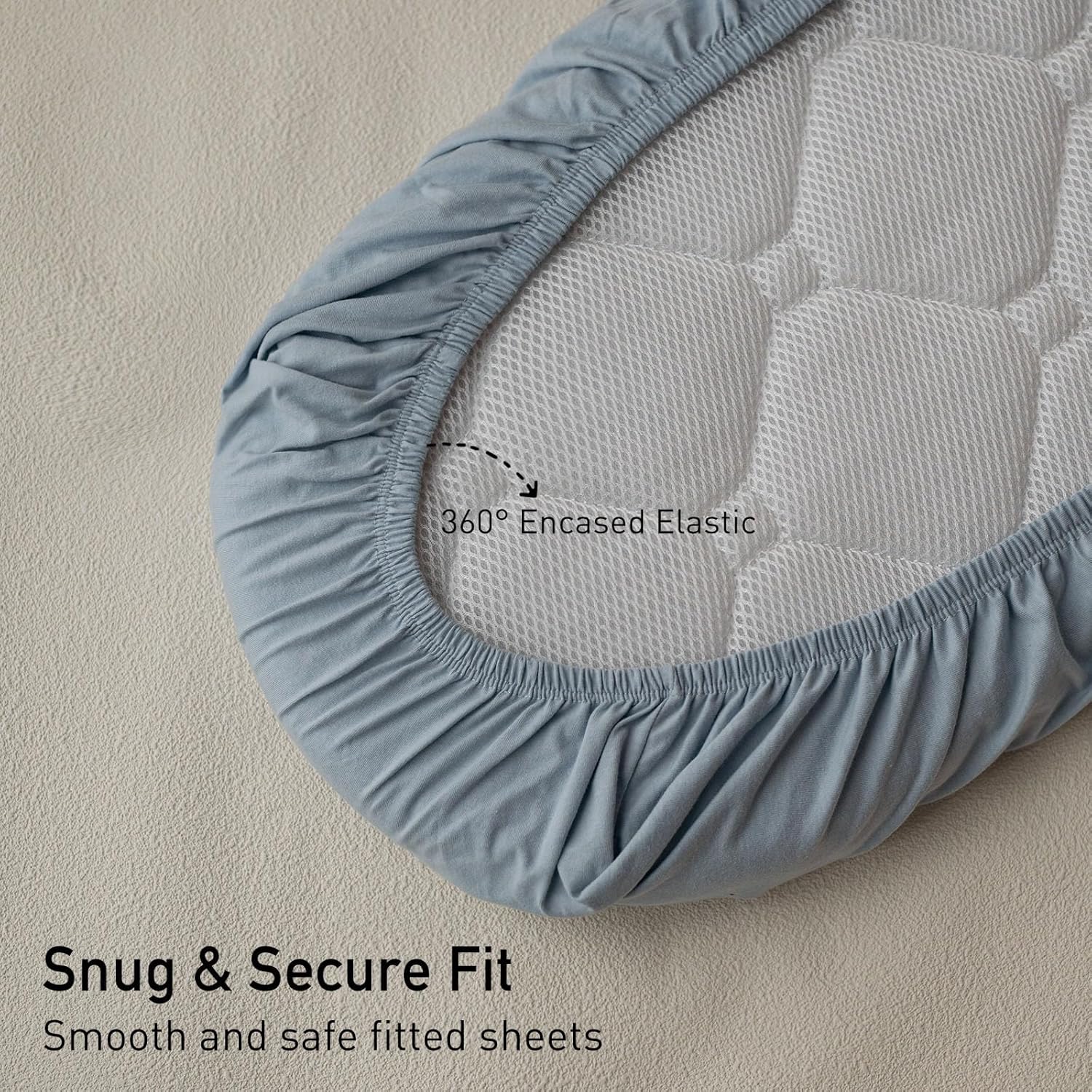 GLLQUEN Baby Bassinet Sheets 2 Pack - Organic Cotton 1