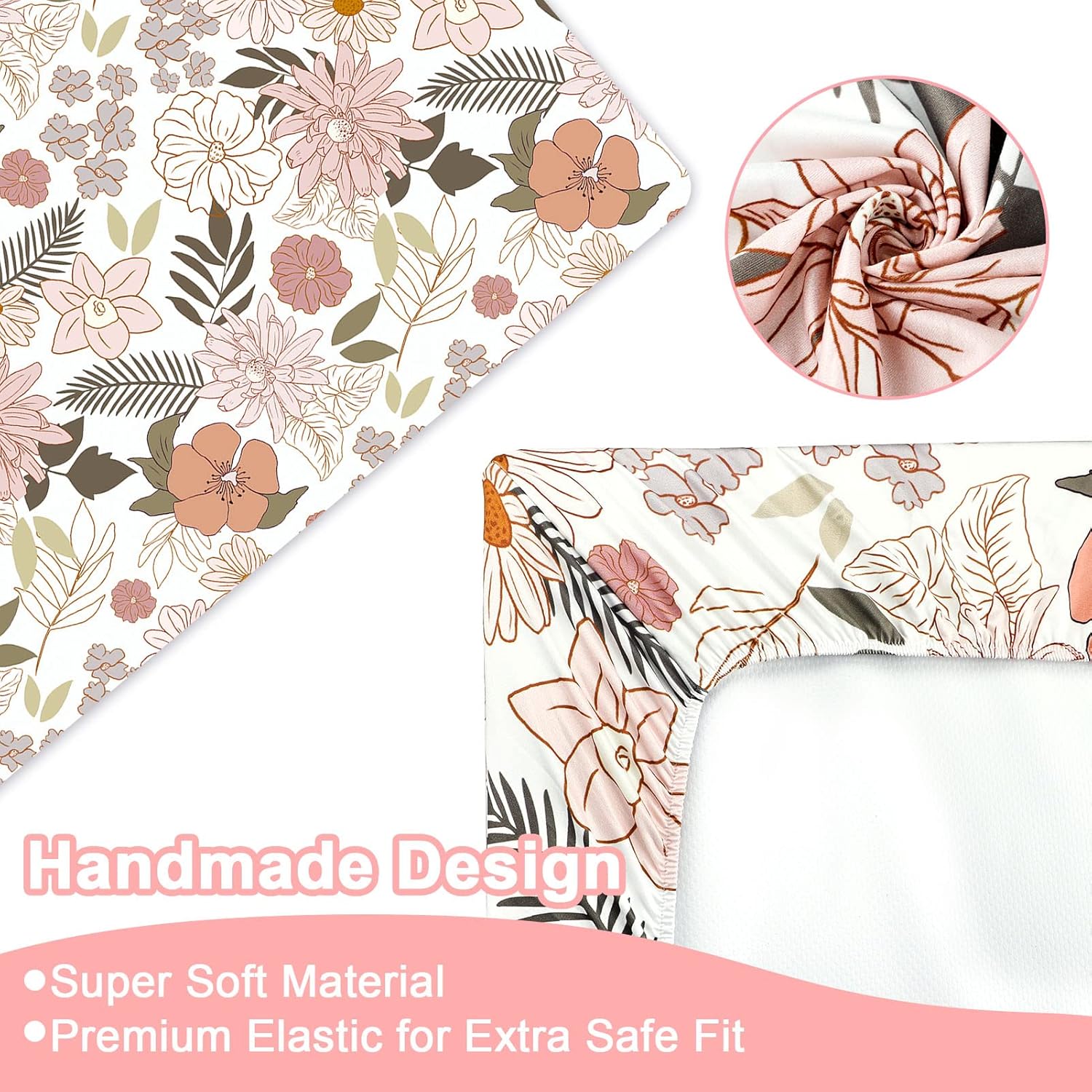 4-Piece Crib Bedding Set for Girls with Daisy Flowers