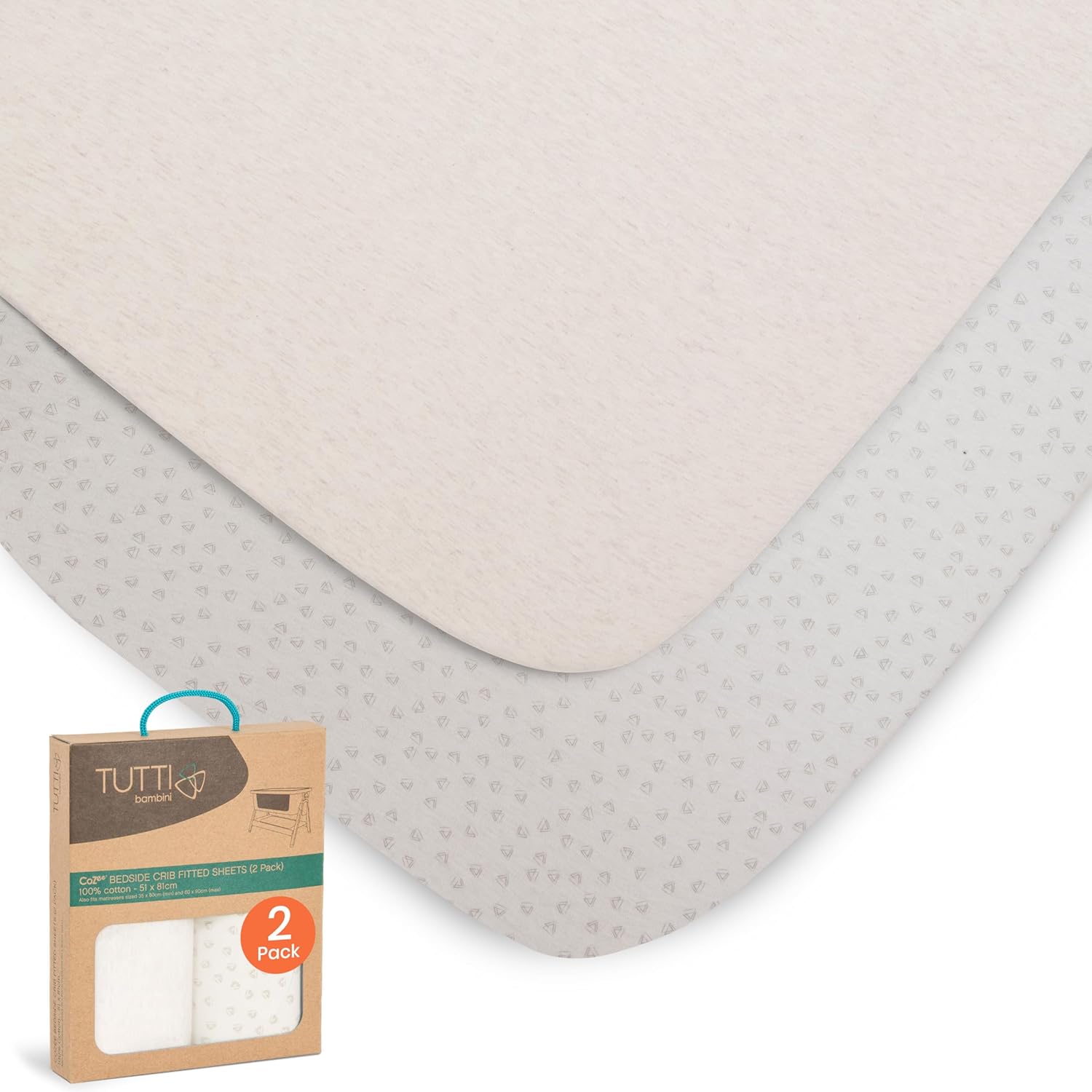 Premium Bassinet Sheets 2 Pack - Soft Bamboo Jersey Breathable and Durable