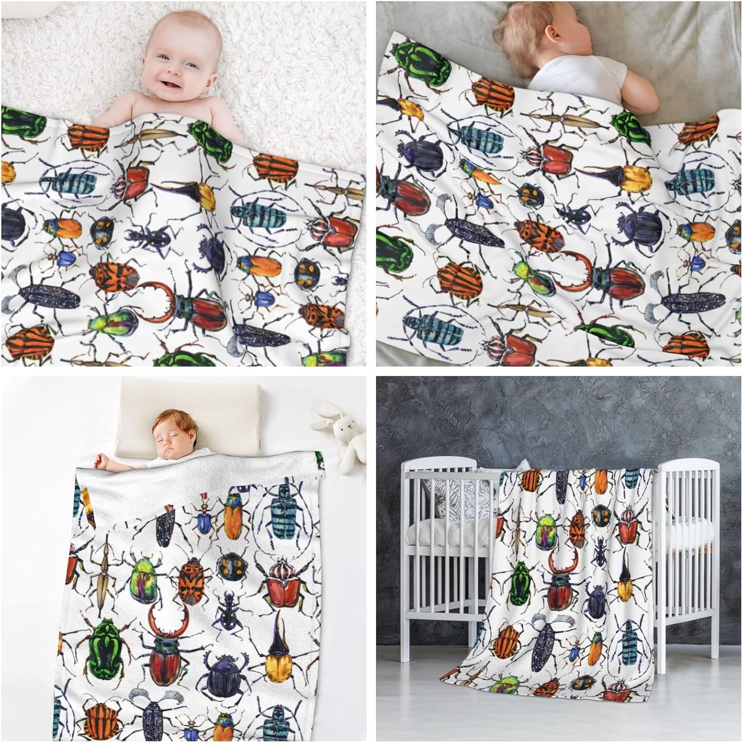Beetle Baby Blanket - 30x40 Inches Flannel Throw