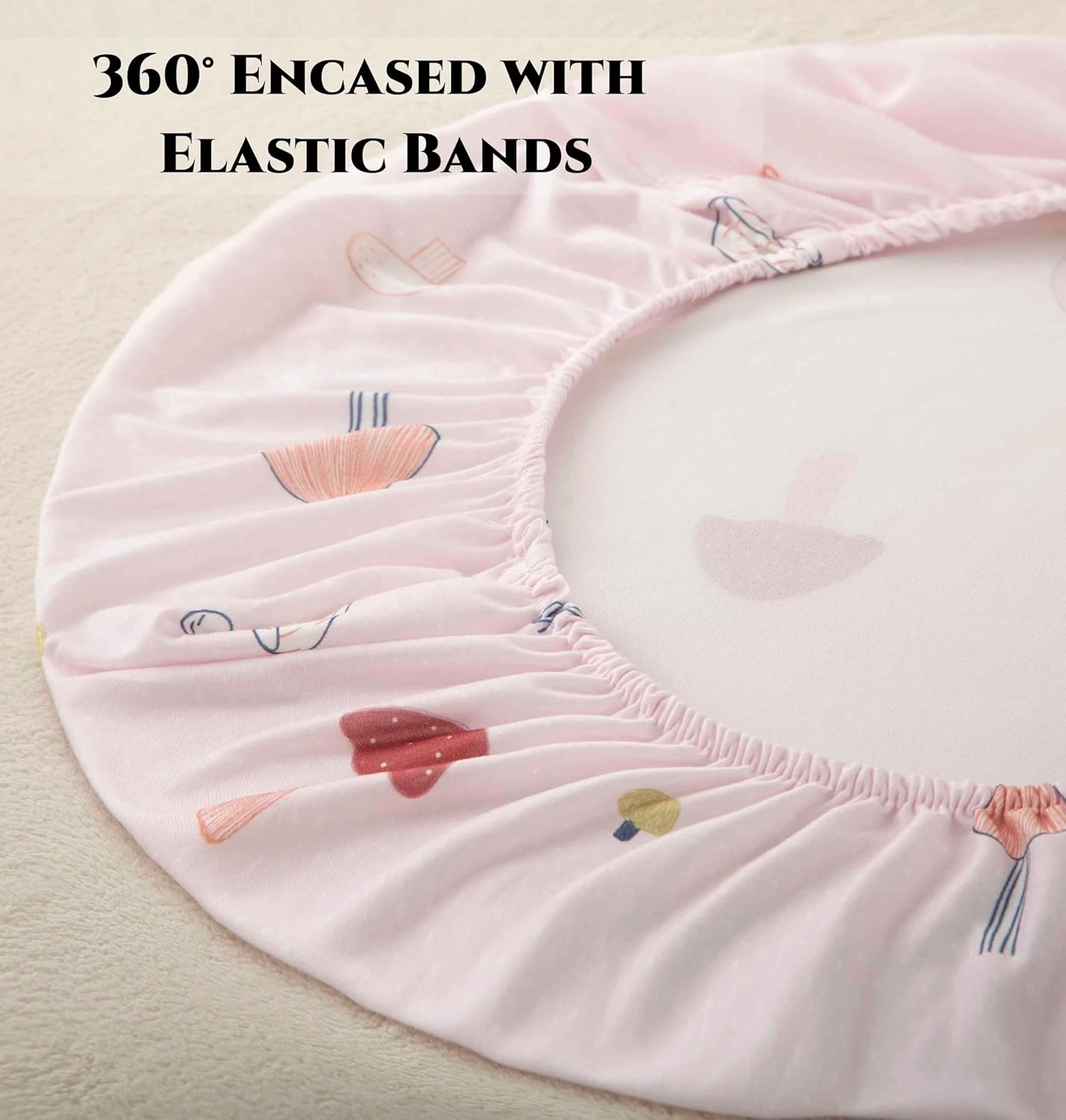 SDY Mushroom Bassinet Sheets Set 2 Pack