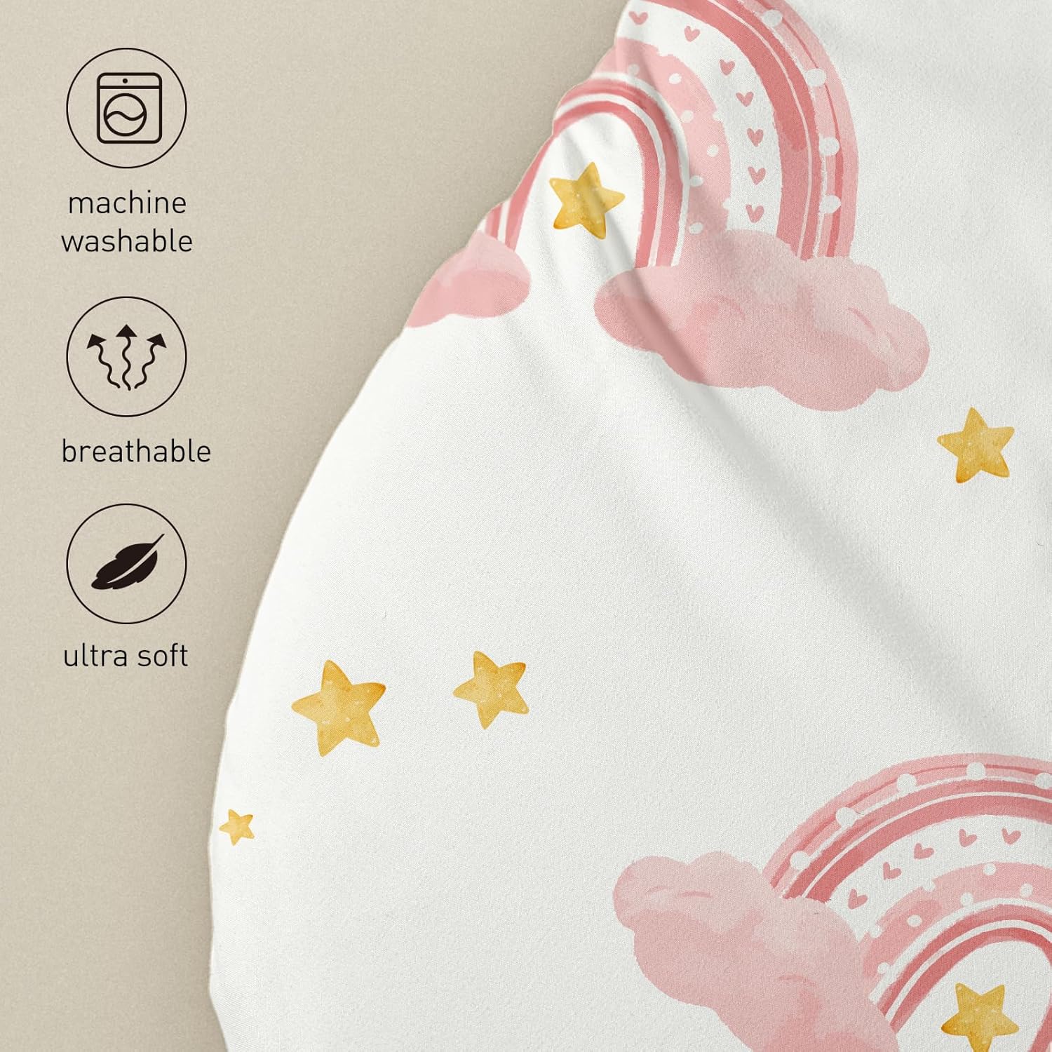 Soarwg Kids Bassinet Sheets 4Pack Neutral