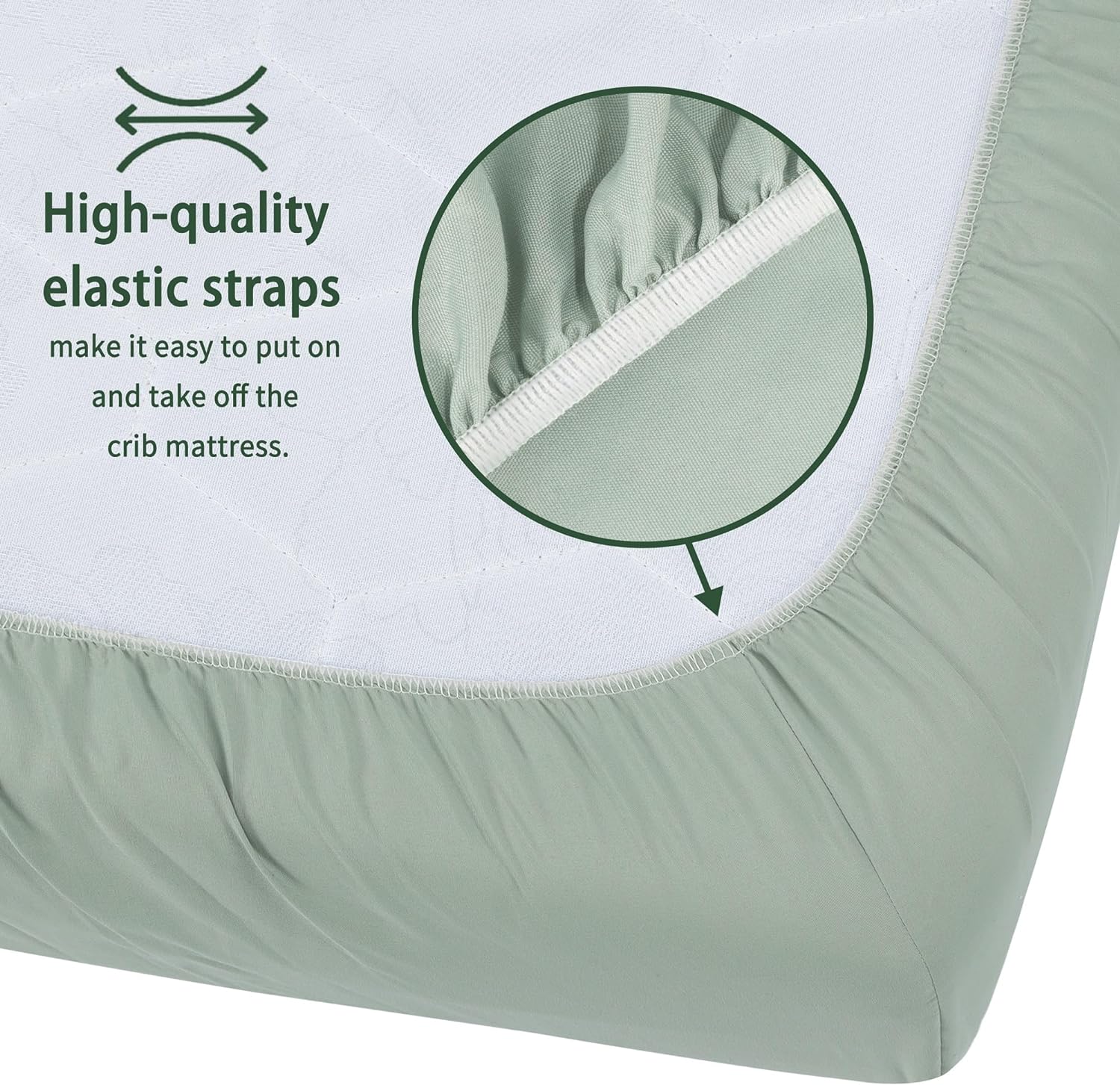 GUNTAIL 2 Pack Crib Sheets Soft Microfiber Brown Green
