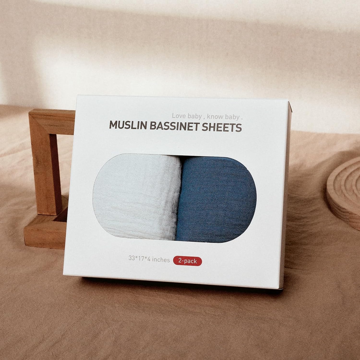LYRICHOM Muslin Bassinet Sheets 2 Pack Soft Breathable