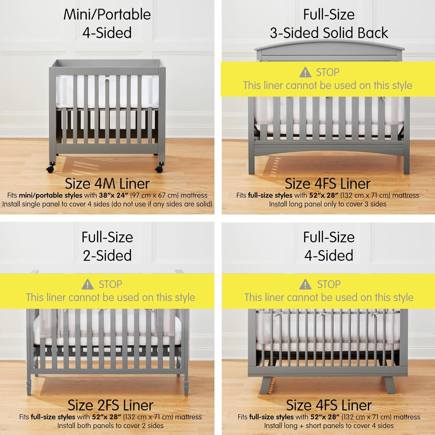 Mini Crib Breathable Mesh Liner by BreathableBaby 1