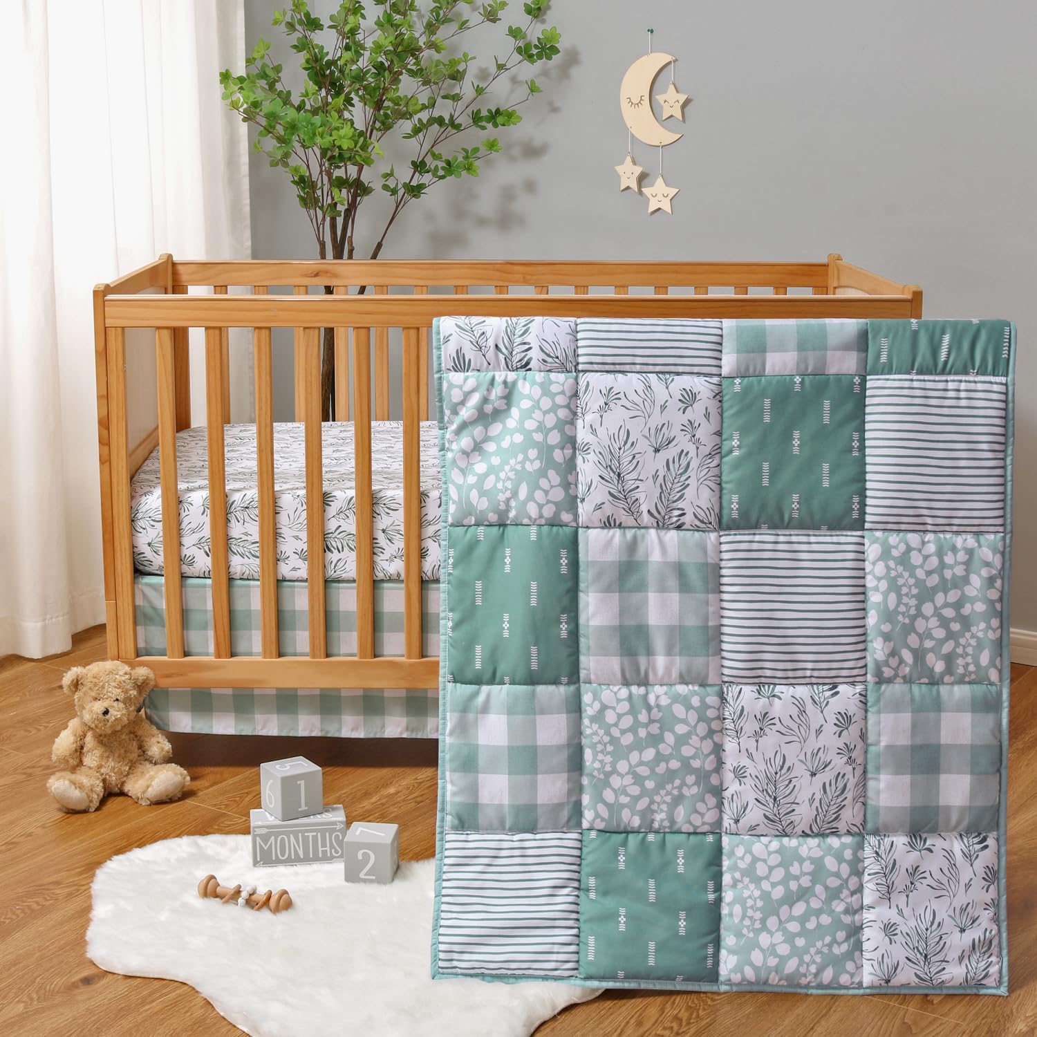 The Peanutshell 3 Piece Baby Crib Bedding Set for Boys Girls