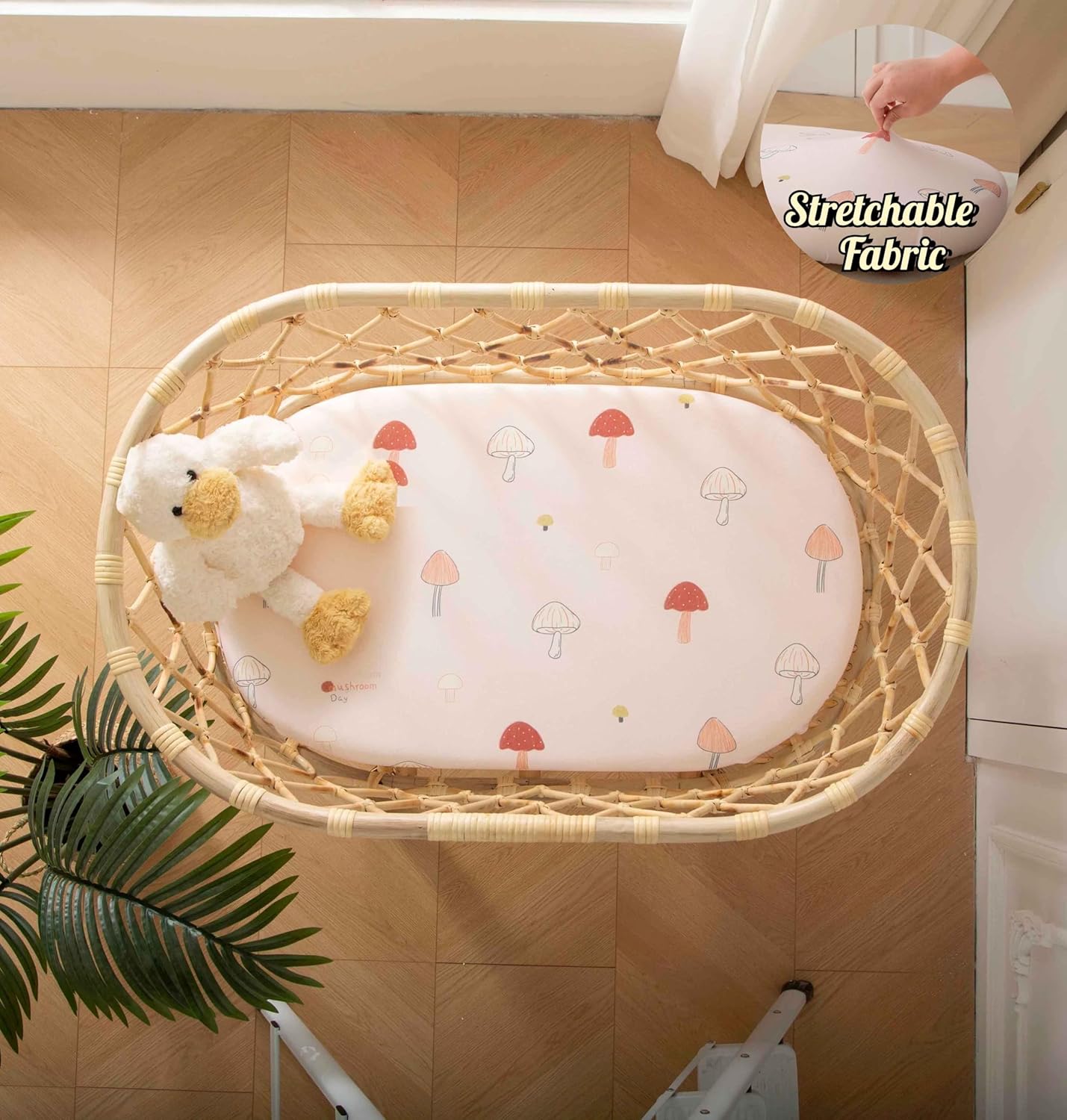 SDY Mushroom Bassinet Sheets Set 2 Pack