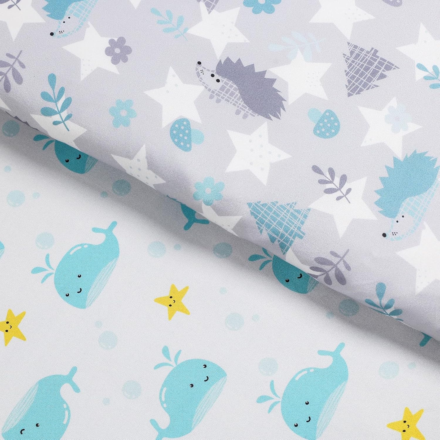 FHMJYY Bassinet Sheet Set 2 Pcs Deer Park Whale Hedgehog