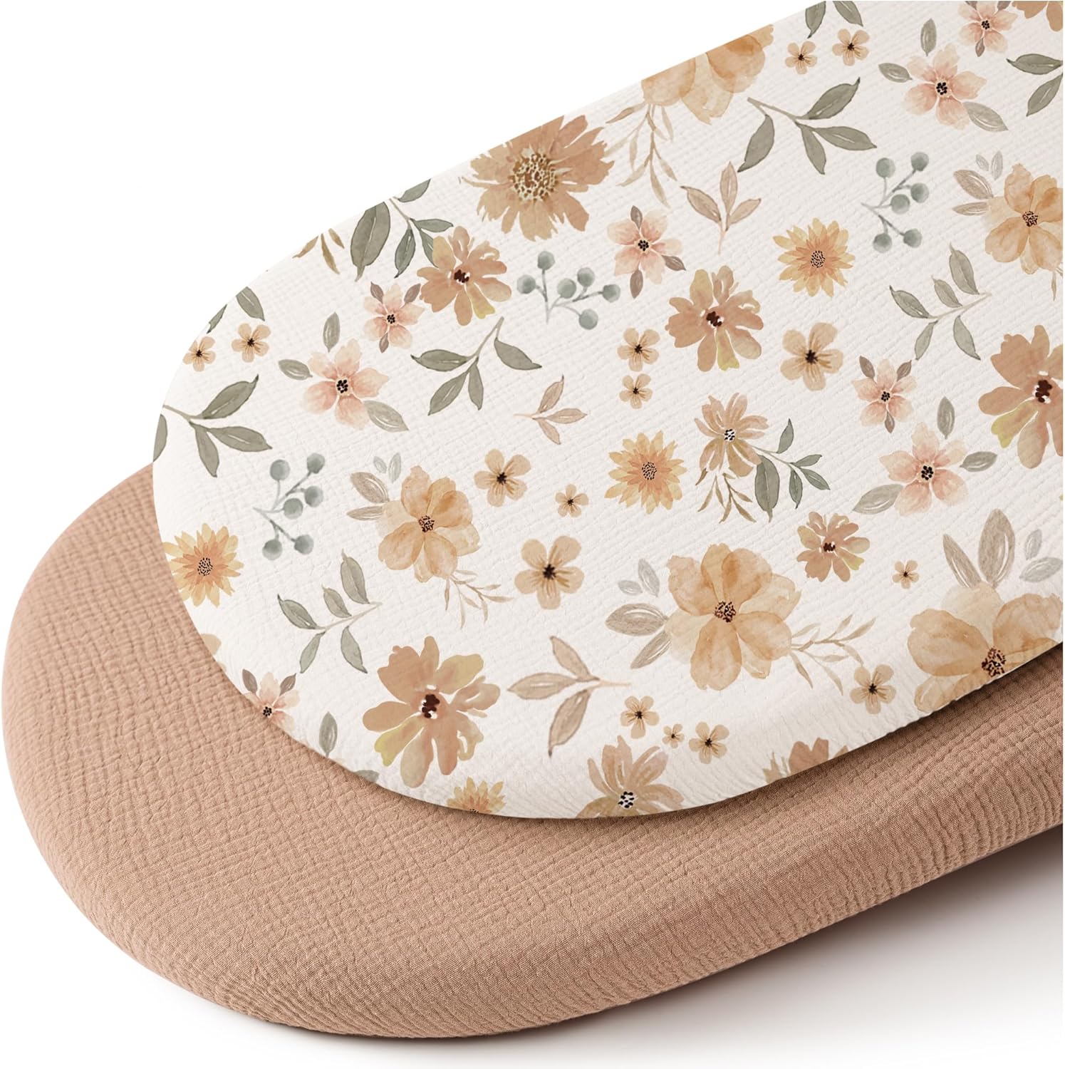 Konssy 2 Pack Muslin Bassinet Sheets for Baby 1