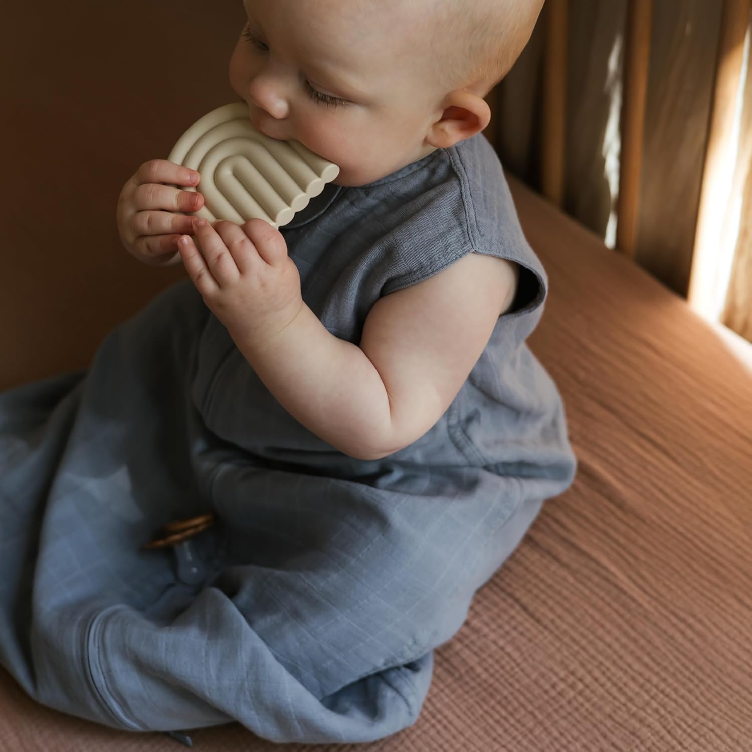 Mushie Organic Cotton Wearable Blanket for Babies Sage