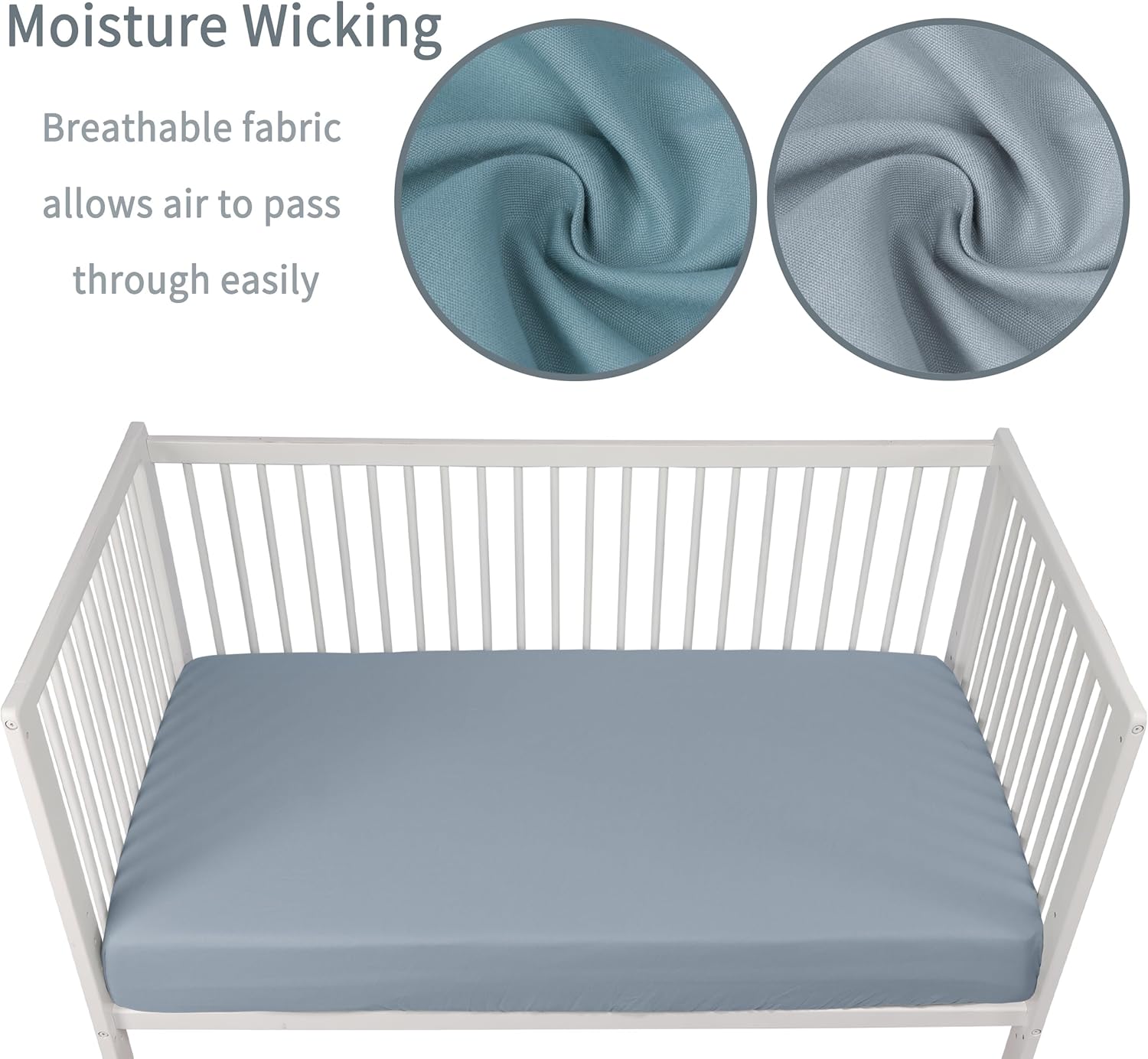 GUNTAIL 2 Pack Crib Sheets Dark Green Dark Grey