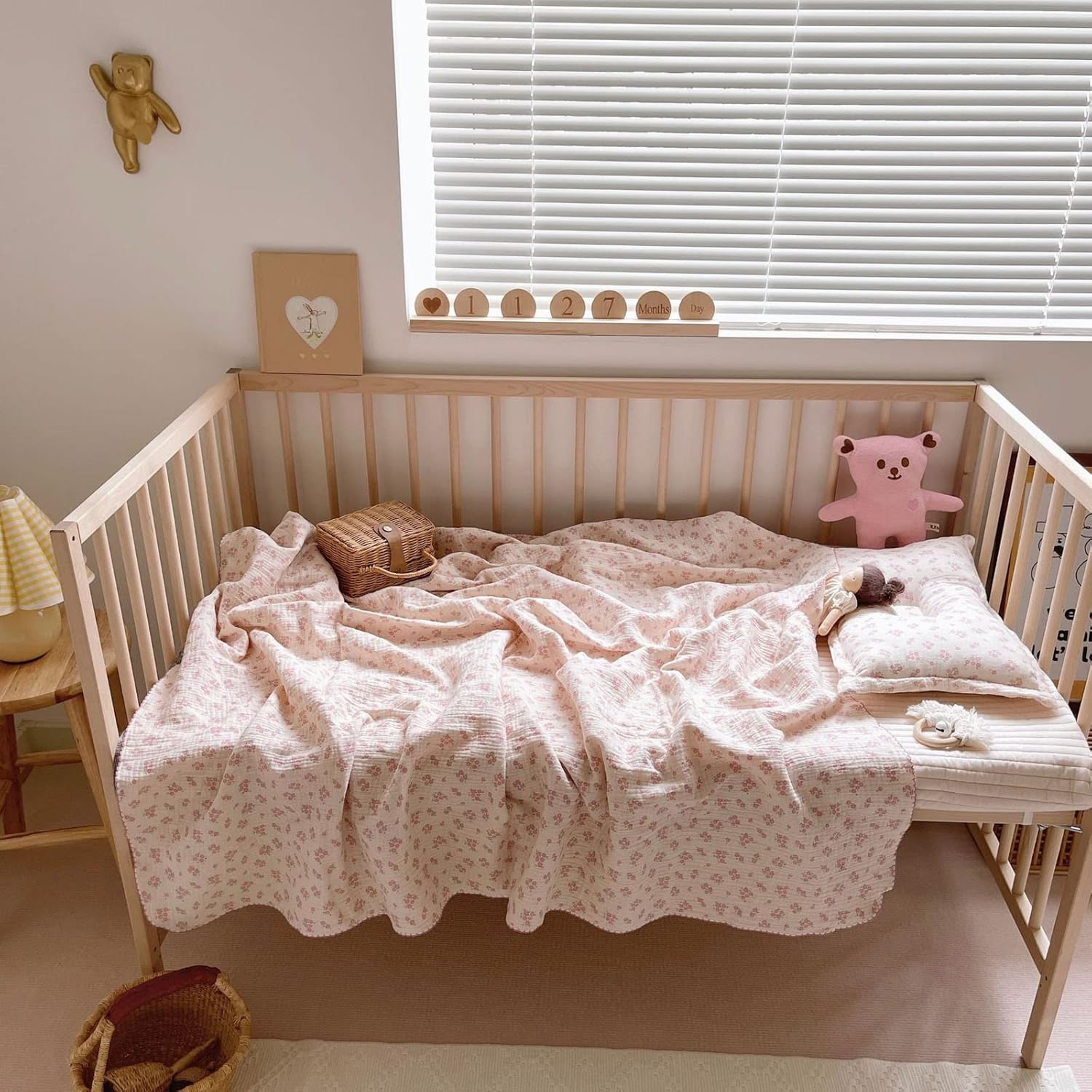 BuLuTu Cotton Muslin Baby Quilt 47x51
