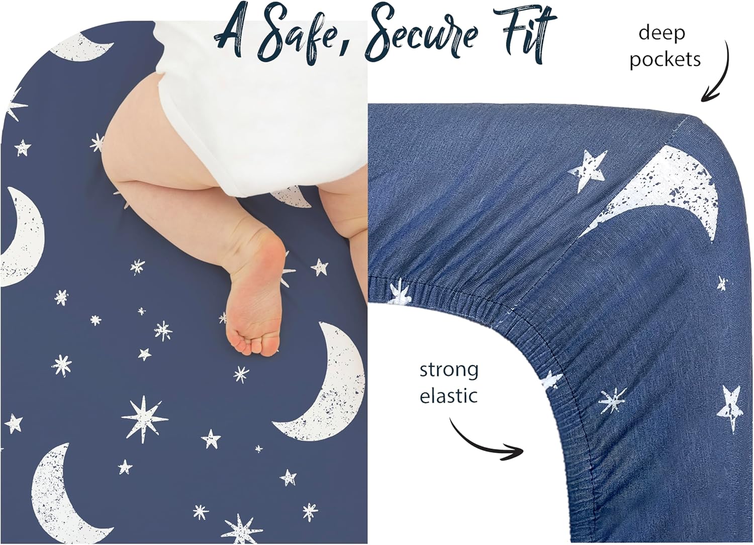 Cambria Baby Organic Cotton Bassinet Sheets 3-Pack 1
