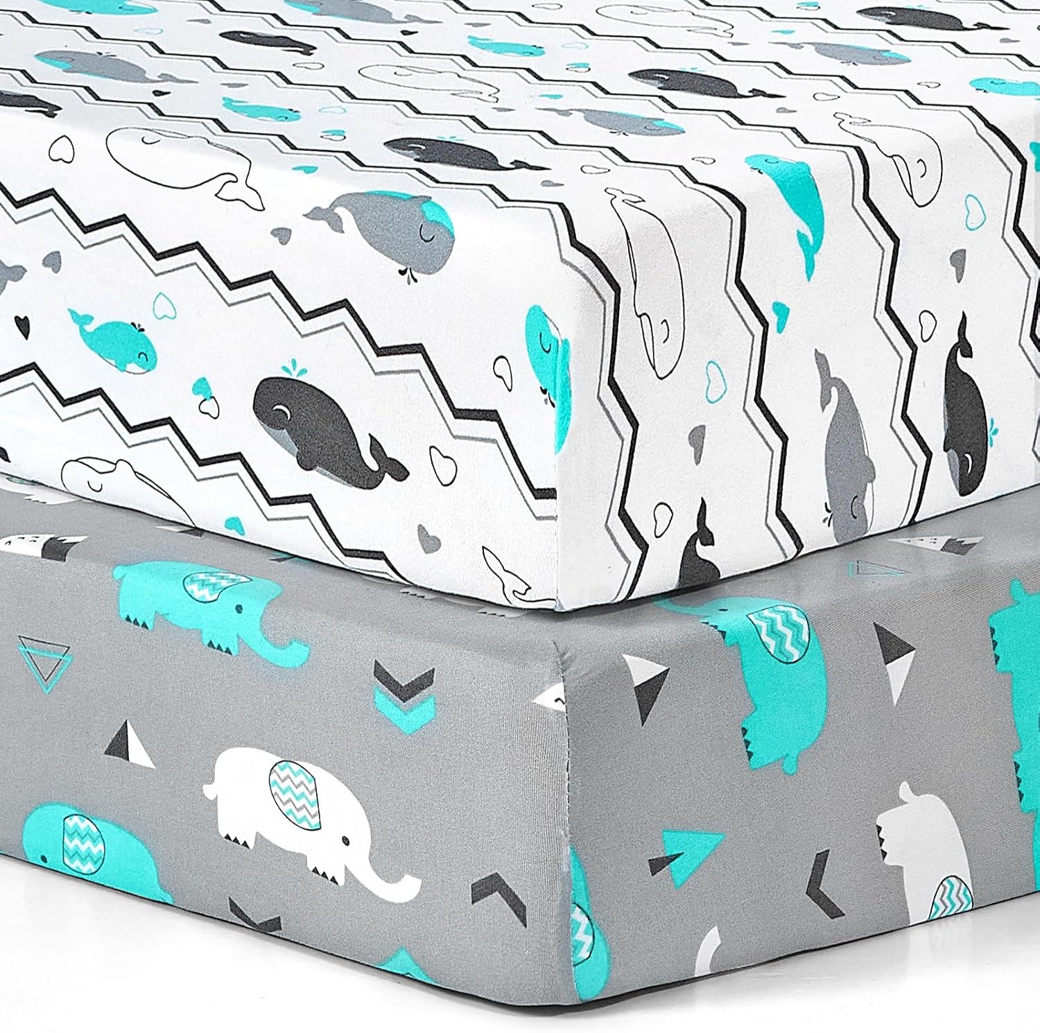 BROLEX 2 Pack Mini Crib Sheets for Baby Toddler