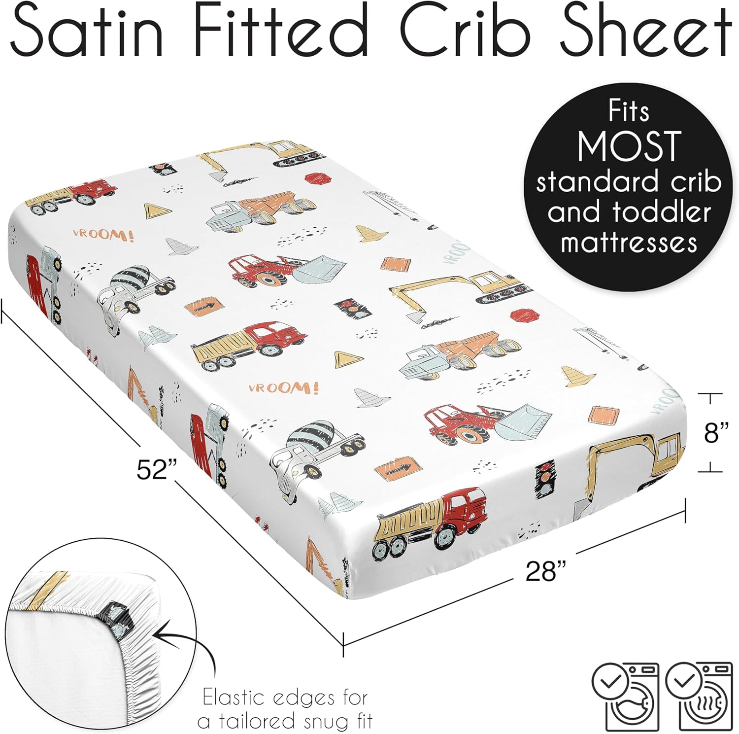 Sweet Jojo Designs Construction Truck Crib Sheet 1