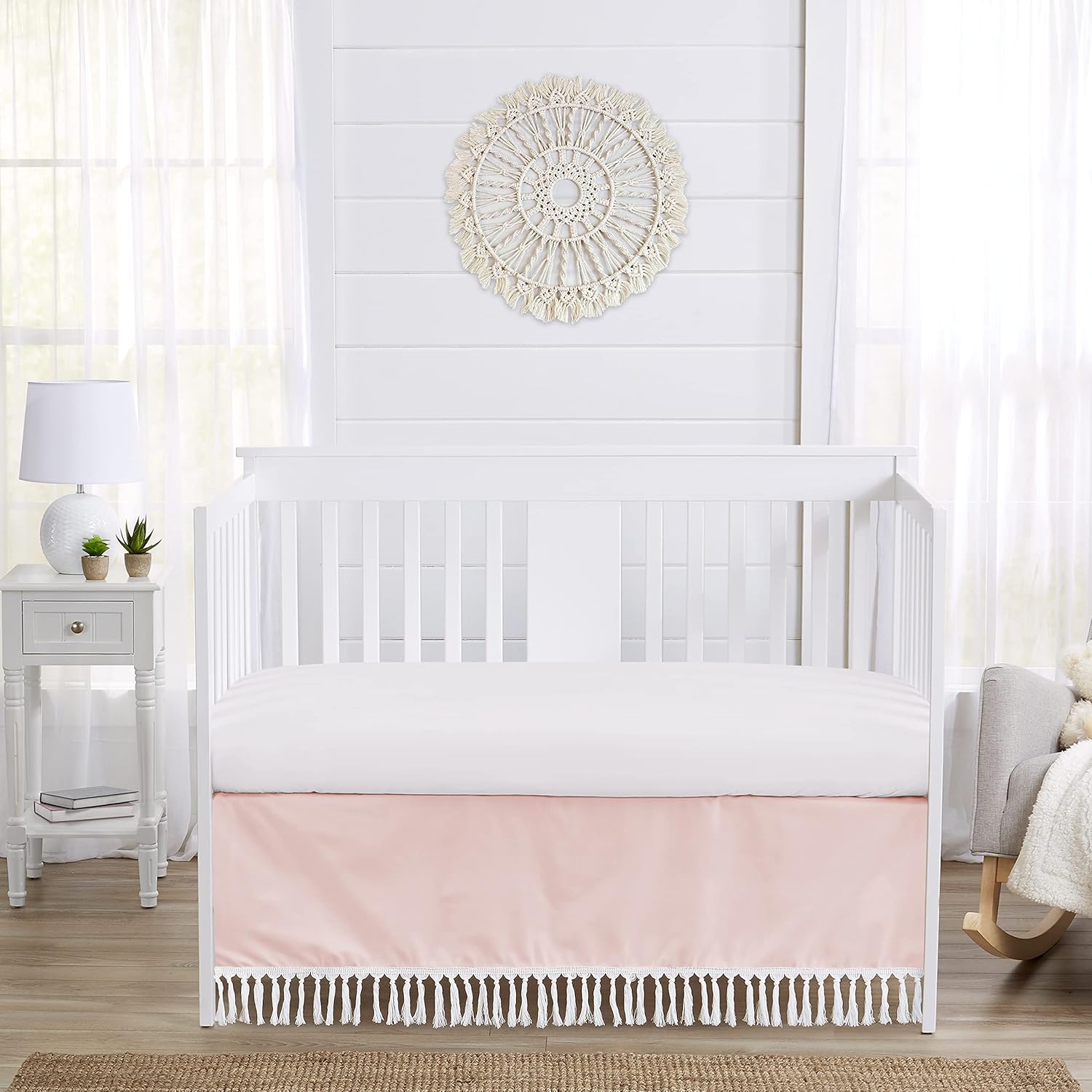 Sweet Jojo Designs Pink Boho Bed Skirt for Crib