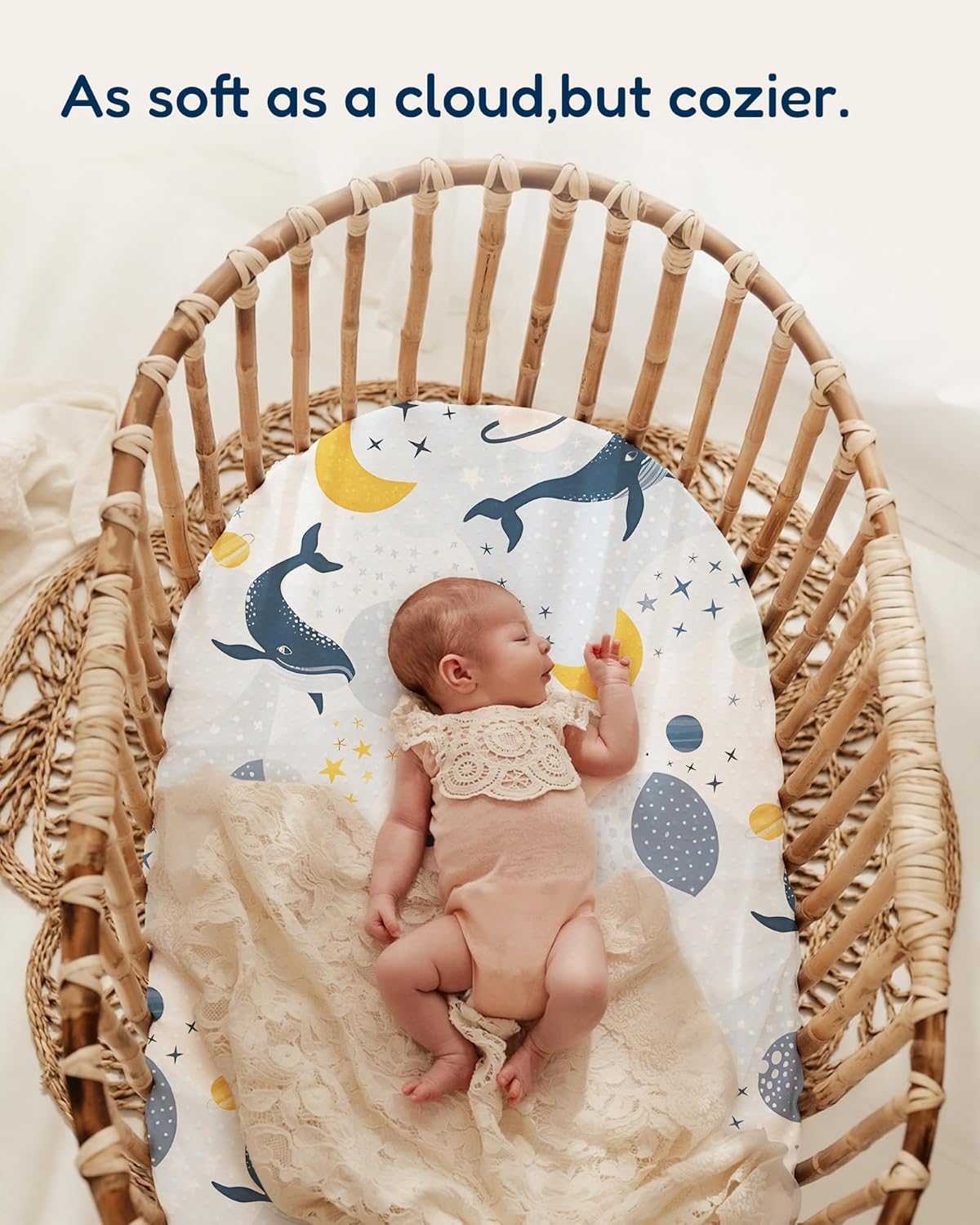 TotAha Bassinet Sheets 2 Pack - Buttery Soft and Stretchy