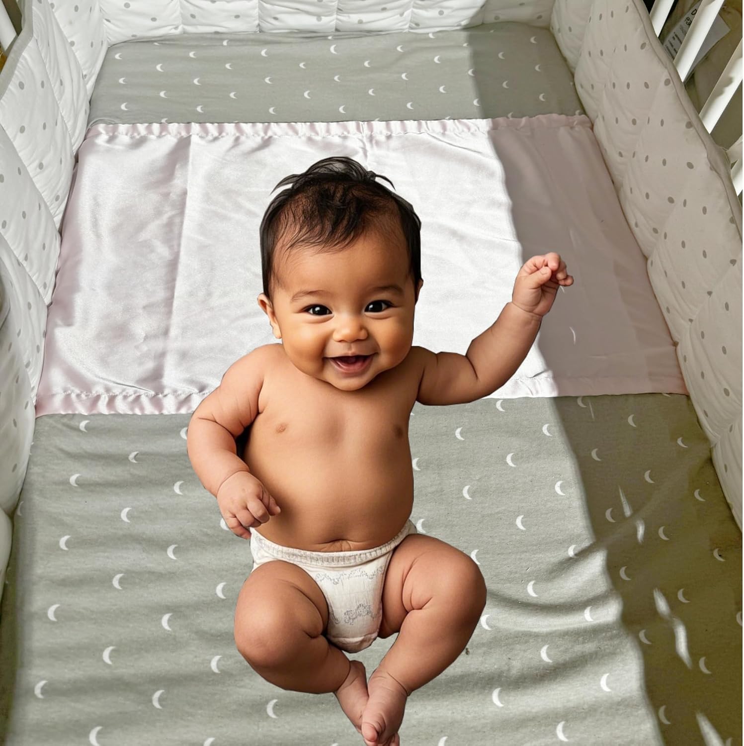 AKISS Satin Crib Sheet Pillow Cover Reversible for Baby