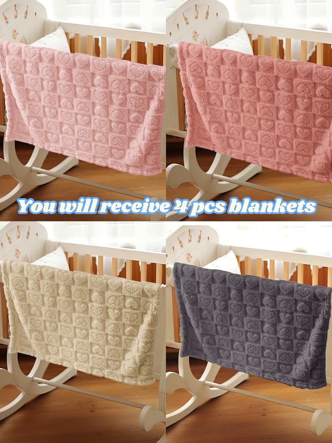 Yagle Mate 4 Pcs Baby Blankets 30x40 Inches