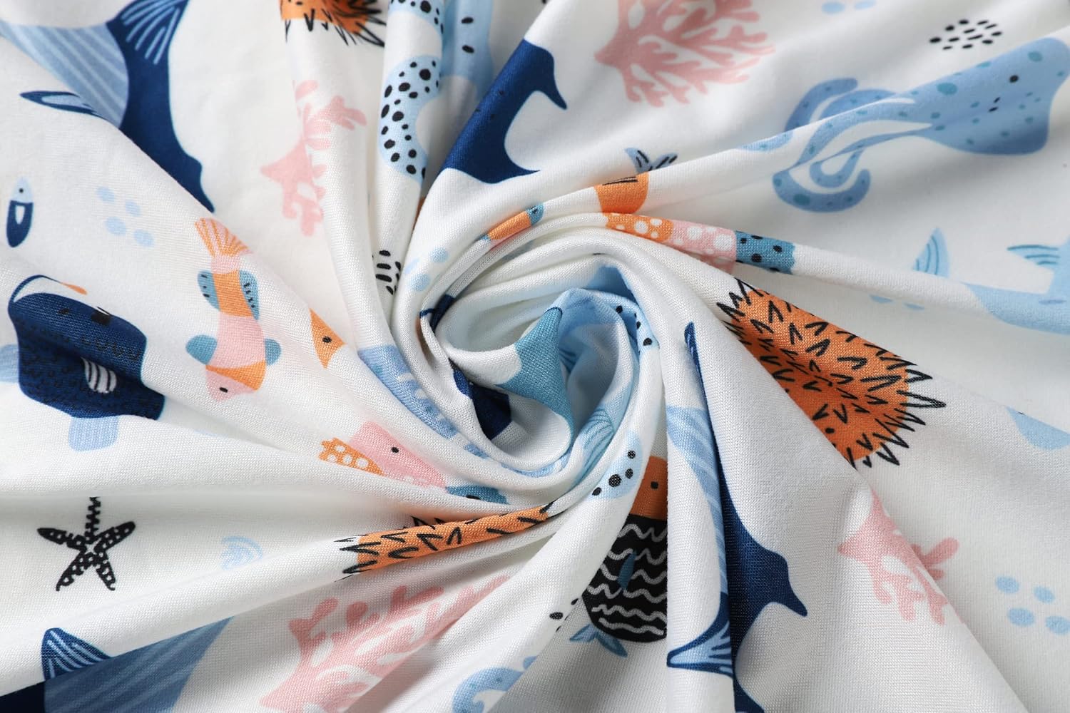 Onacosht Bassinet Sheets 4 Pack Undersea Print