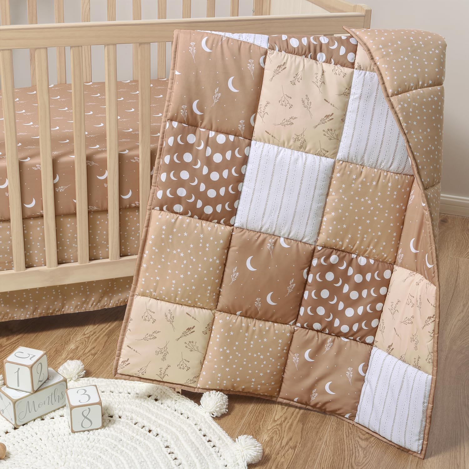 The Peanutshell 3-Piece Crib Bedding Set - Boho Celestial