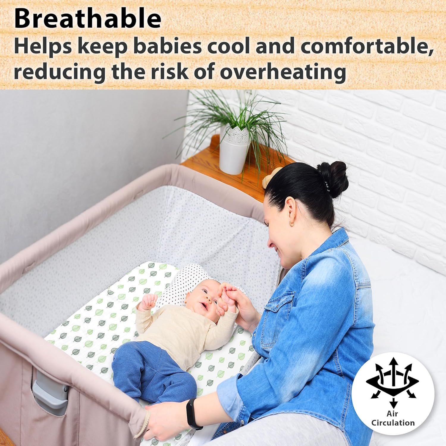 Bublo Baby 3 Pack Organic Muslin Bassinet Sheets