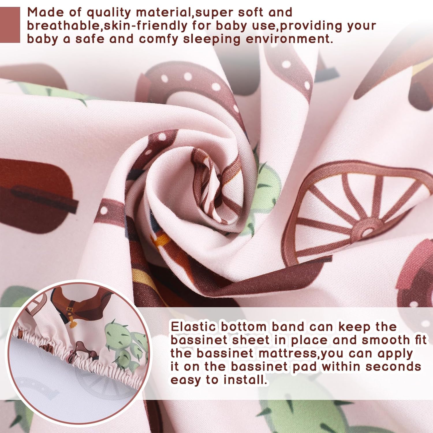 4 Pcs Western Bassinet Sheets for Boys and Girls 1