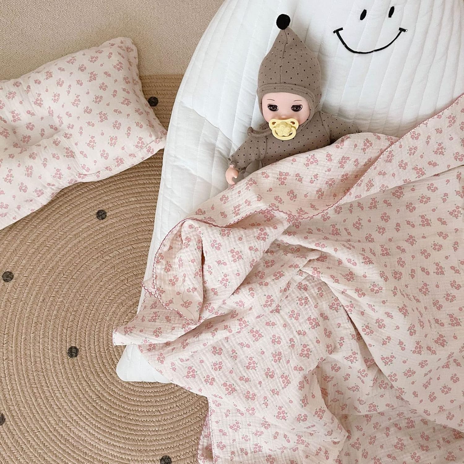 BuLuTu Cotton Muslin Baby Quilt 47x51