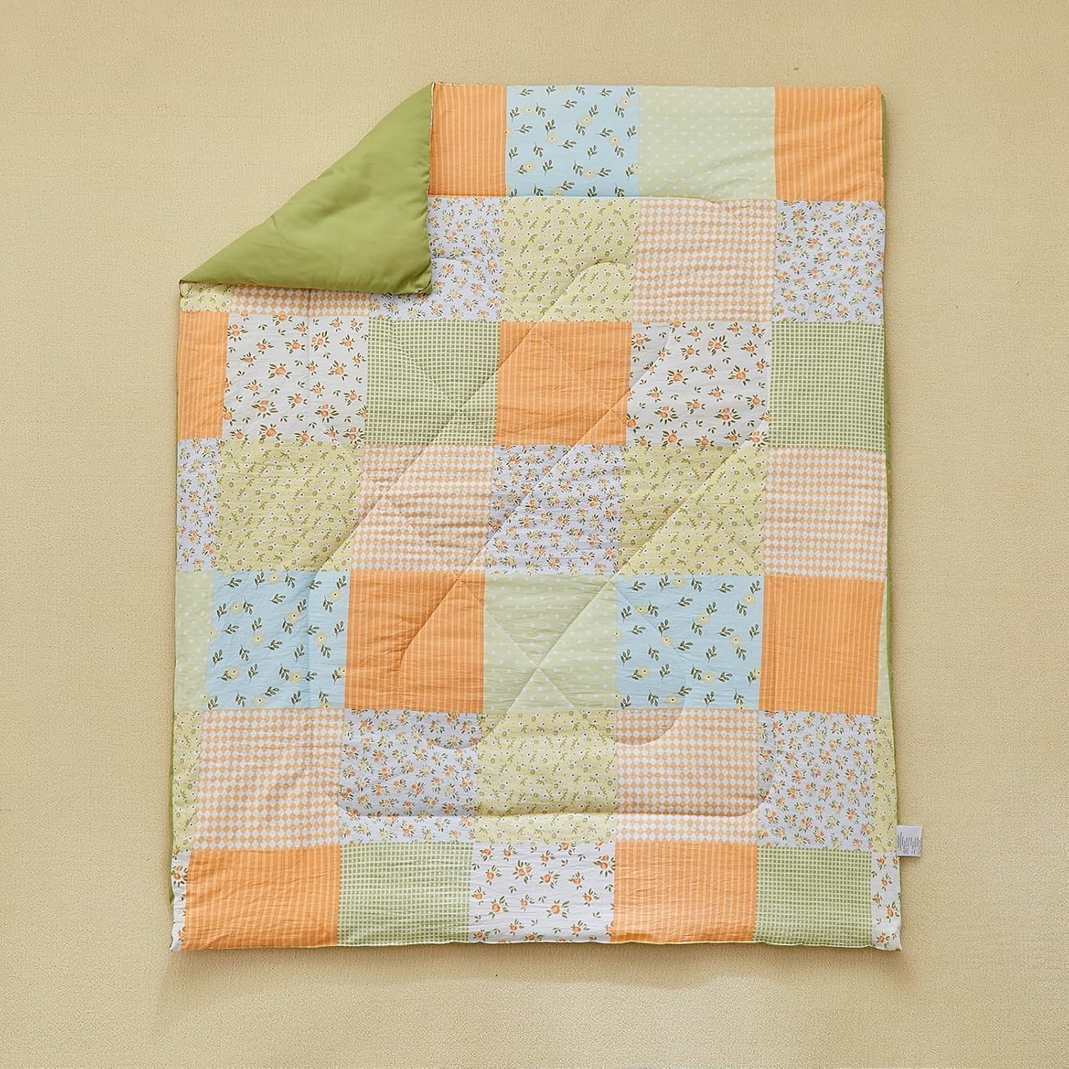 DuShow Toddler Bedding Set 4 Piece Orange Floral