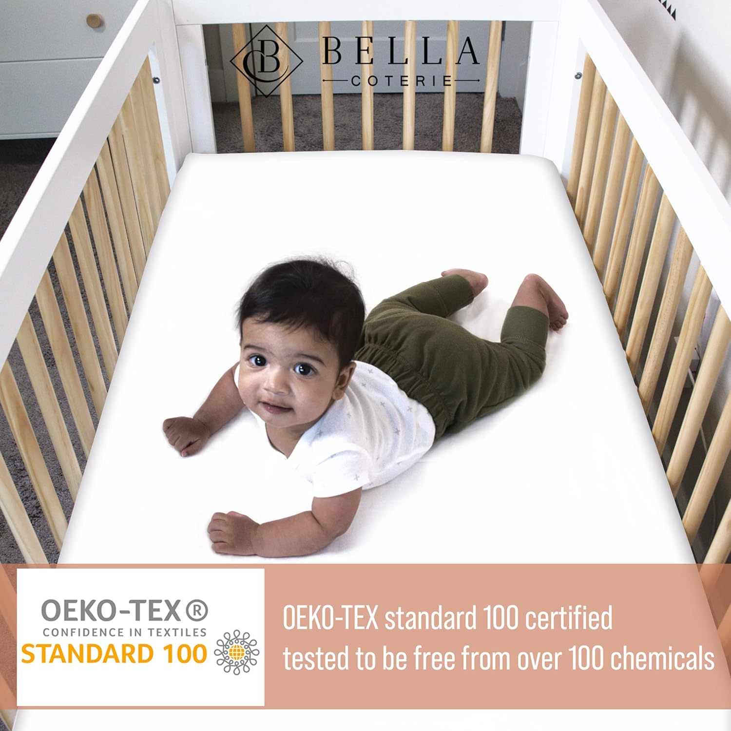Bella Coterie Luxury Bamboo Crib Sheet Ivory 1
