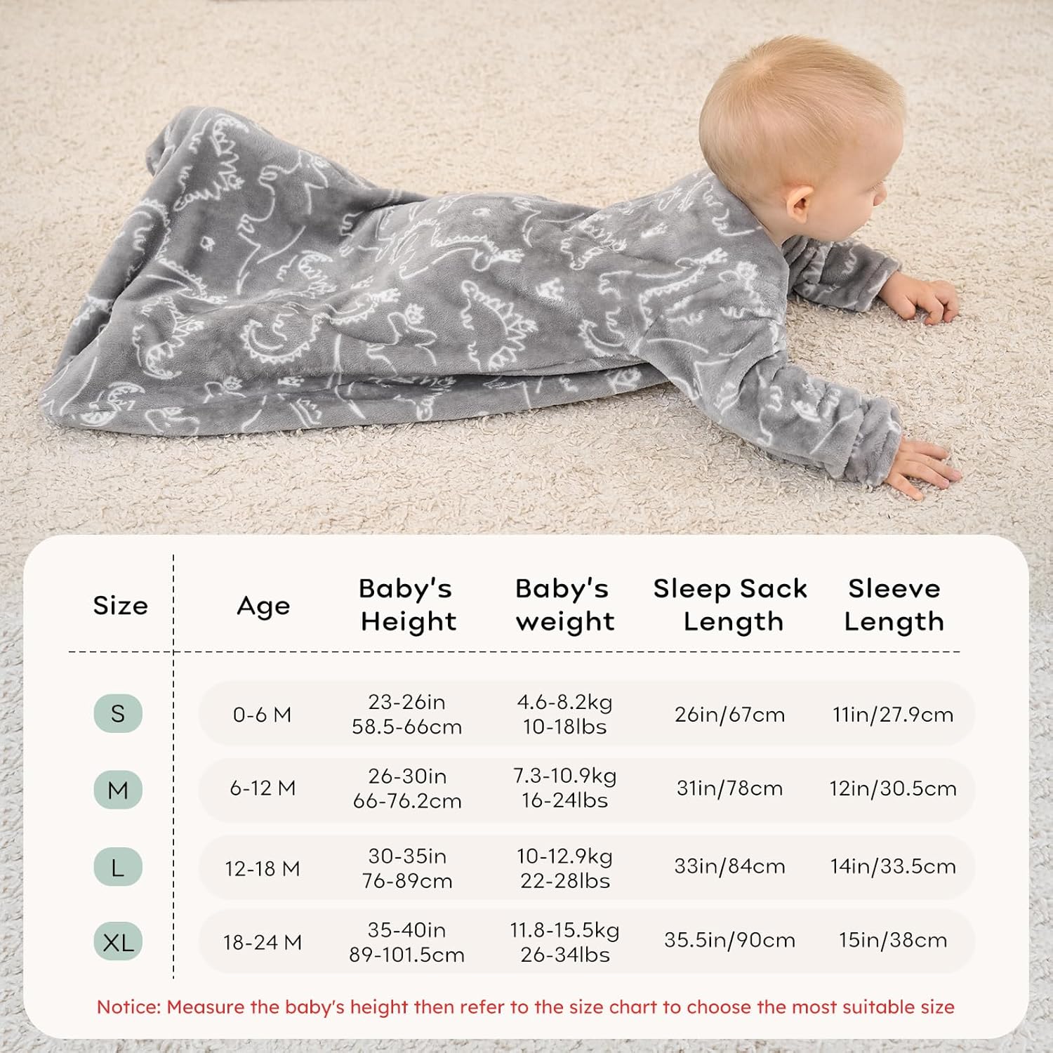 Unnivoll Fleece Sleep Sack for 18-24 Months Toddler