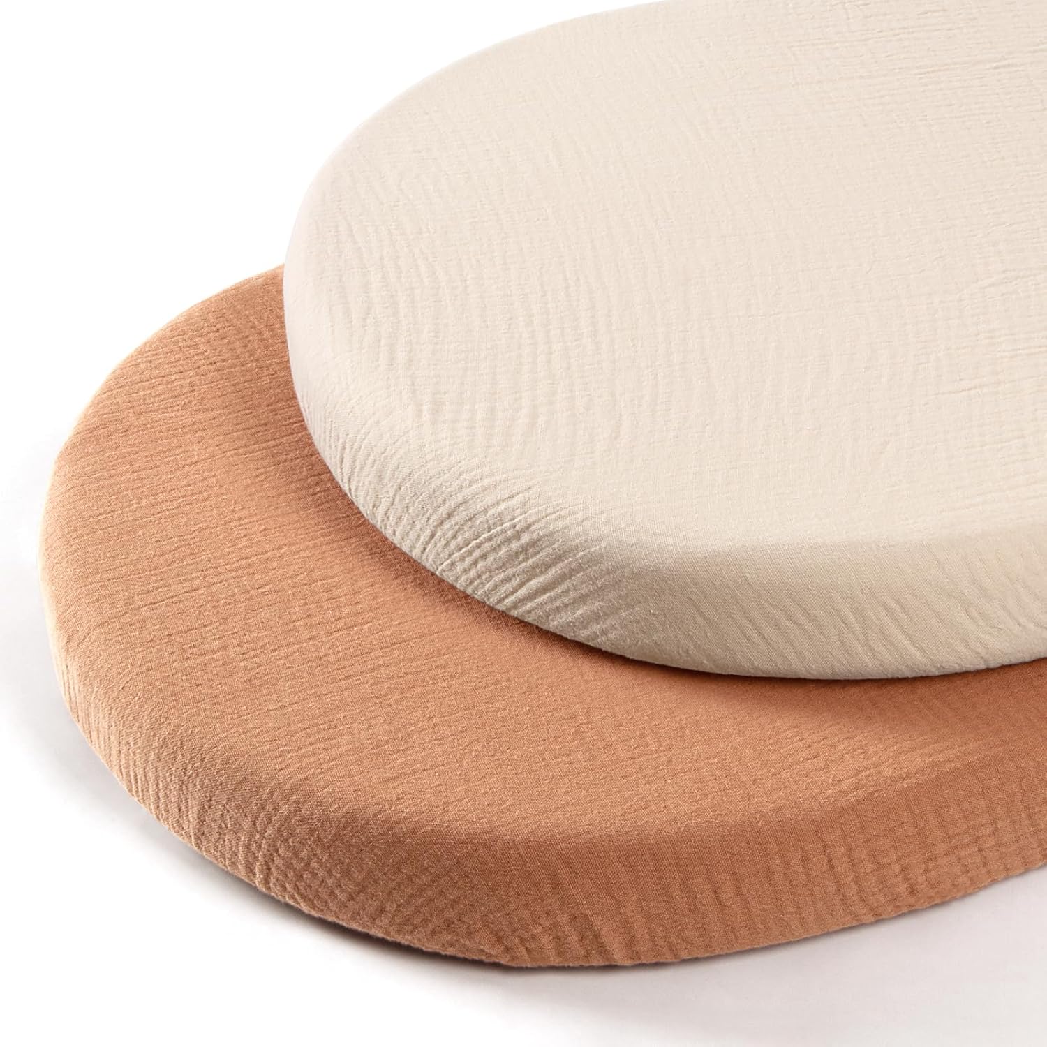 lulumoon Muslin Cotton Bassinet Sheets Neutral for Boys and Girls