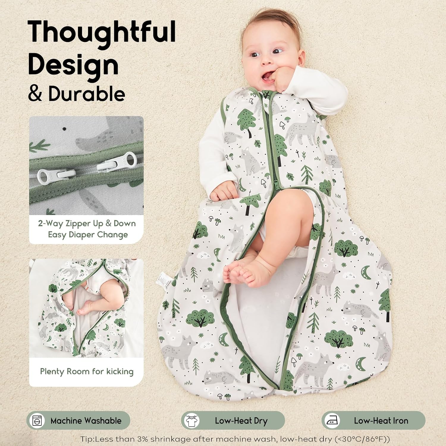 Yoofoss 12-18 Months Sleep Sack 2 Pack TOG 10 Organic Cotton Blanket