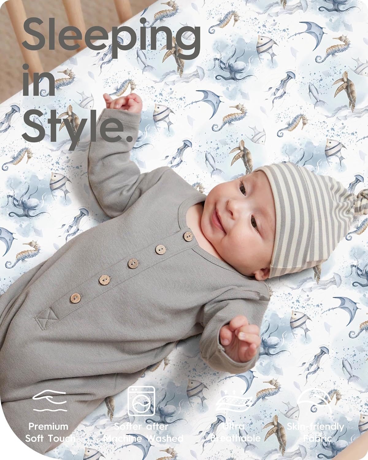TotBasic Pack Play Sheets 2 Pack Ultra Soft Mini Crib Sheets