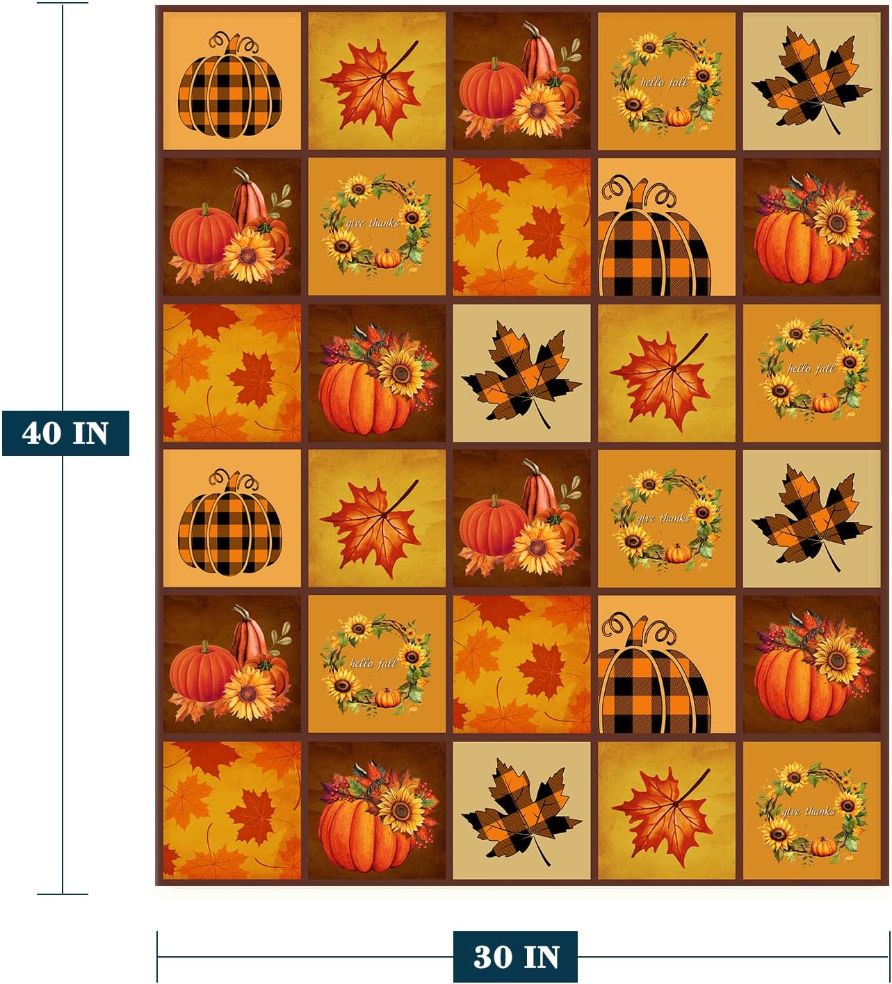 YeeJu Cozy Fall Plaid Throw Blanket 30x40 Inch