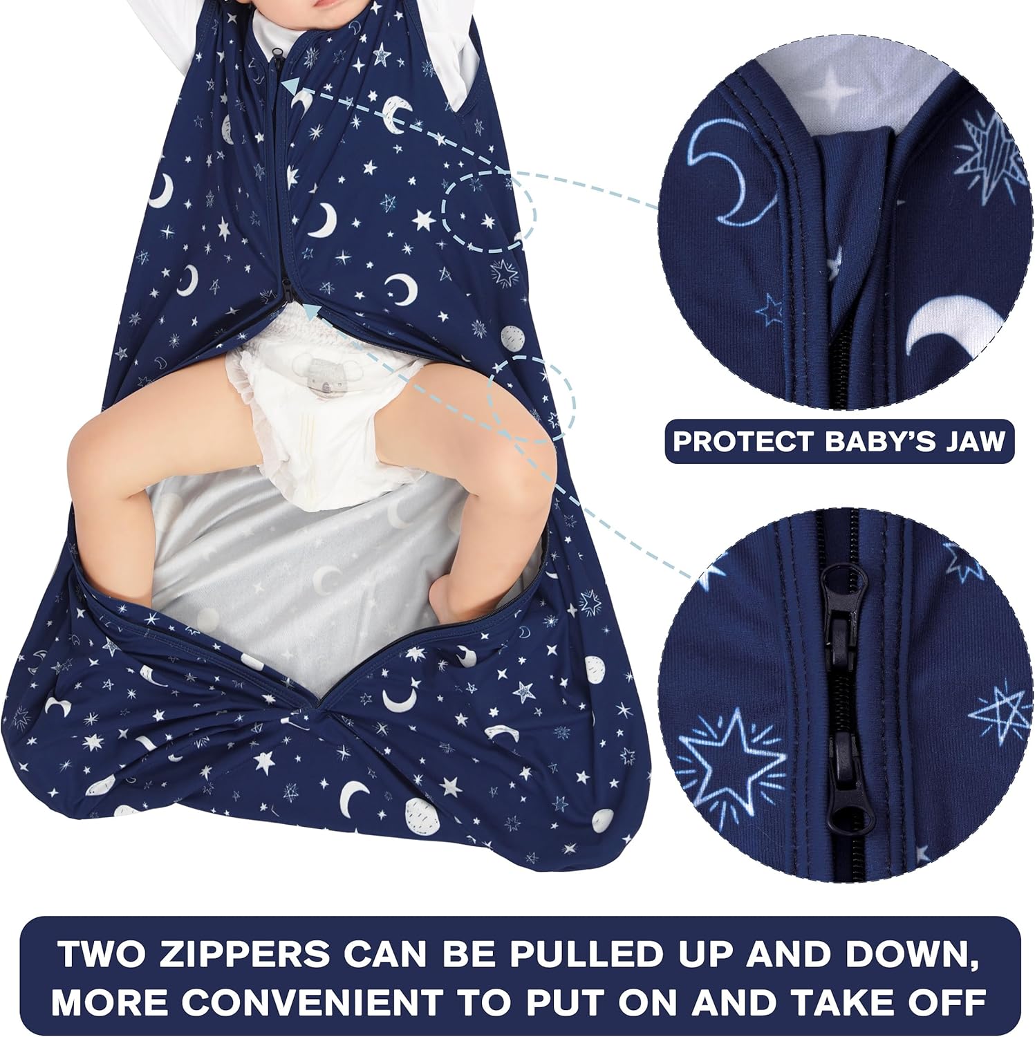 3 Pack Baby Sleep Sack 12-18 Months Rayon Cotton 1