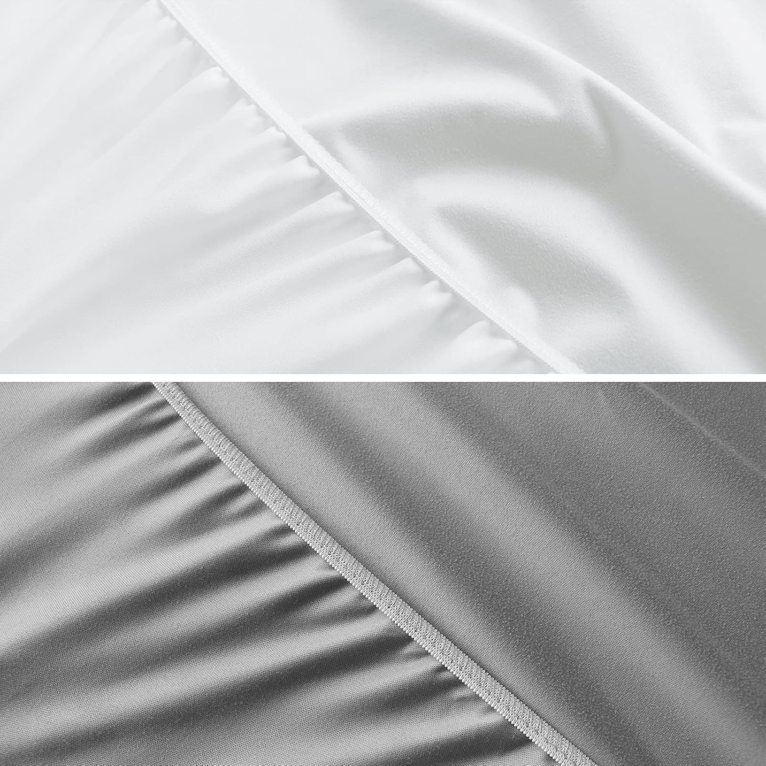 Biloban Waterproof Bassinet Sheets 2 Pack White Grey 1